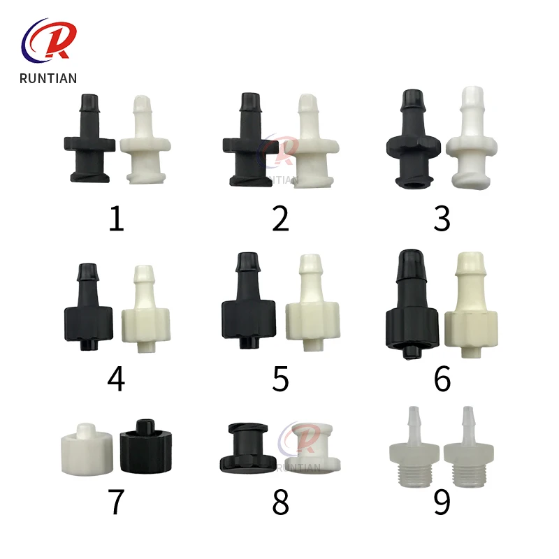 20pcs Ink Tube Connector for Inkjet Printer UV Ink Hose Connector Ink Pipe Joints Filter Damper Connector 6mm 4mm Ruhr Joint