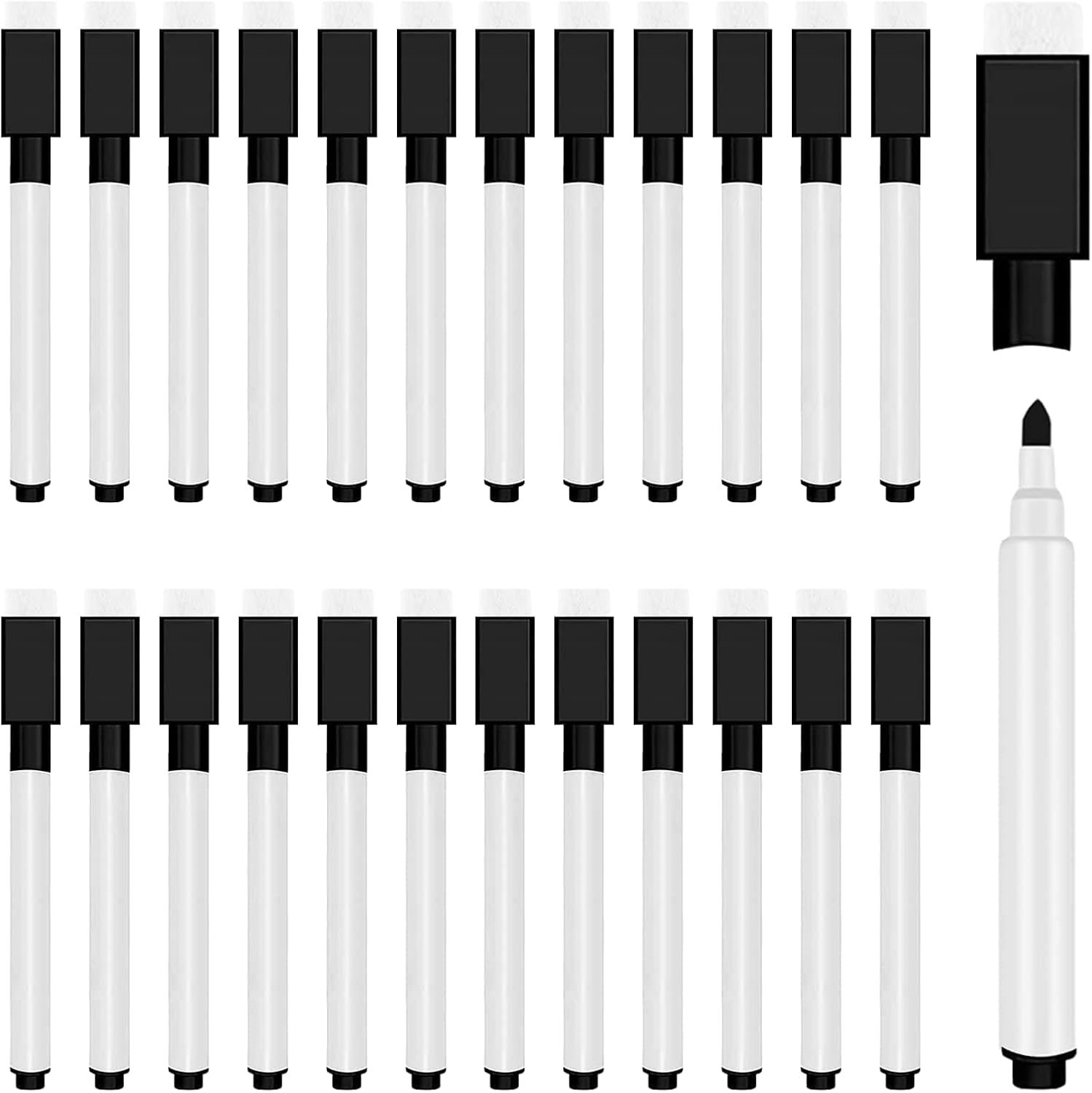 Shuttle Art 32 Pack Magnetic Dry Erase Markers With 16 Colors Fine Tip Whiteboard Markers And Eraser - View #6