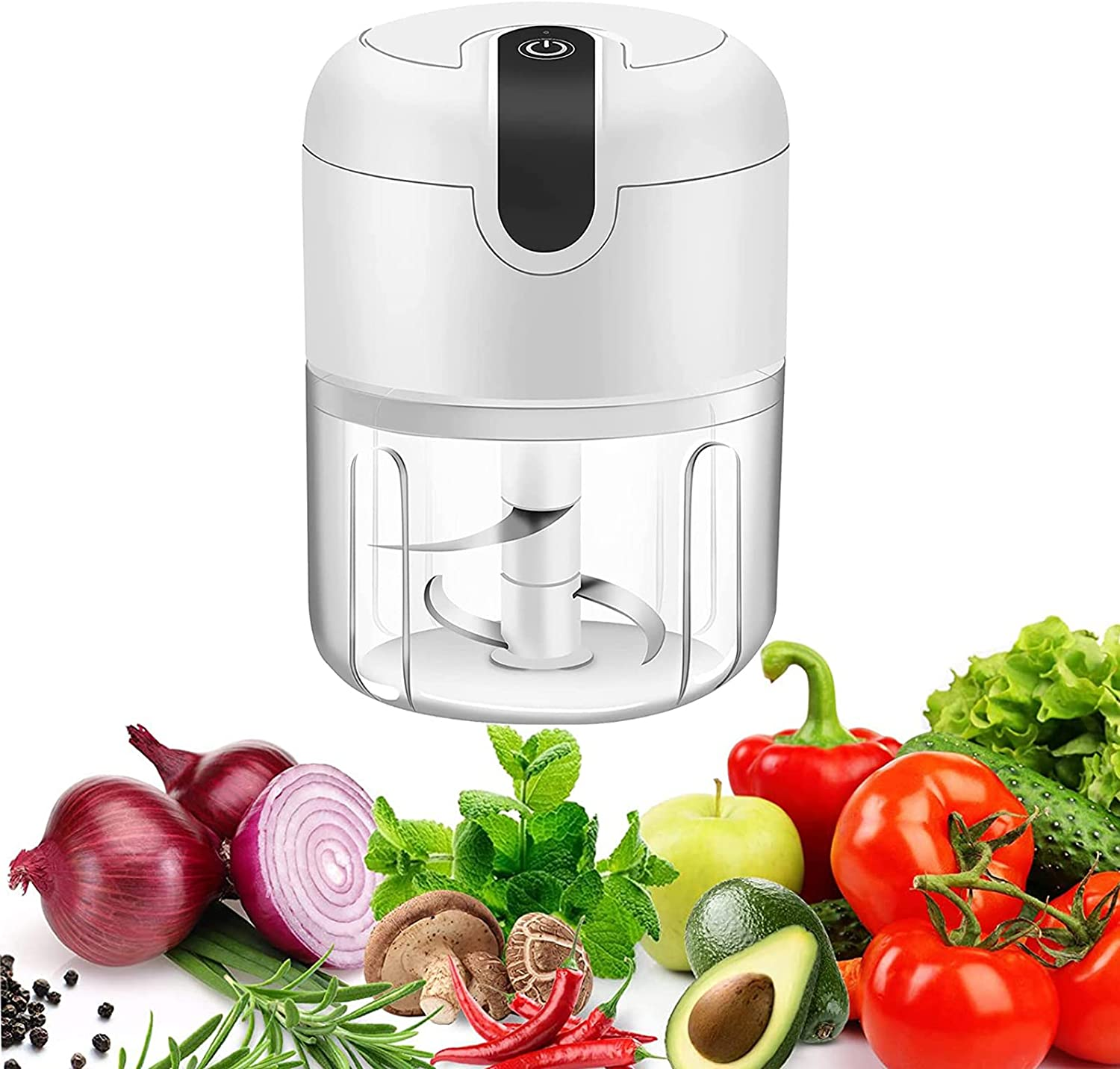 Mini picadora de ajo eléctrica, procesador de alimentos, portátil e inalámbrica