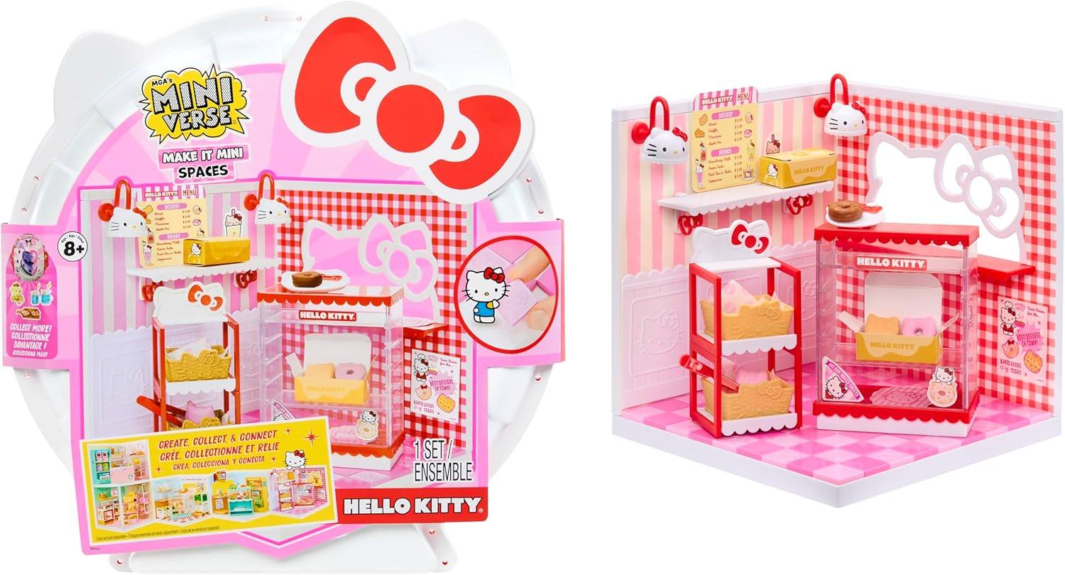 Make It Mini Spaces Hello Kitty, Building Set, Customize, DIY Crafts, Rooms, Hobby, Collectors, Display, Gifts, 8+