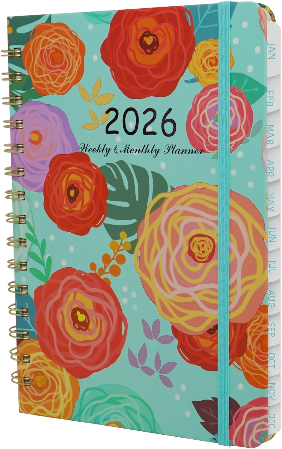 2026 Planner, Weekly and Monthly Calendar Planner for Women, Jan 2026 - Dec 2026, Hardcover Planning Agenda book with Tabs, Spiral Bound, Inner Pocket, Perfect for School Office Supplies, 8.4