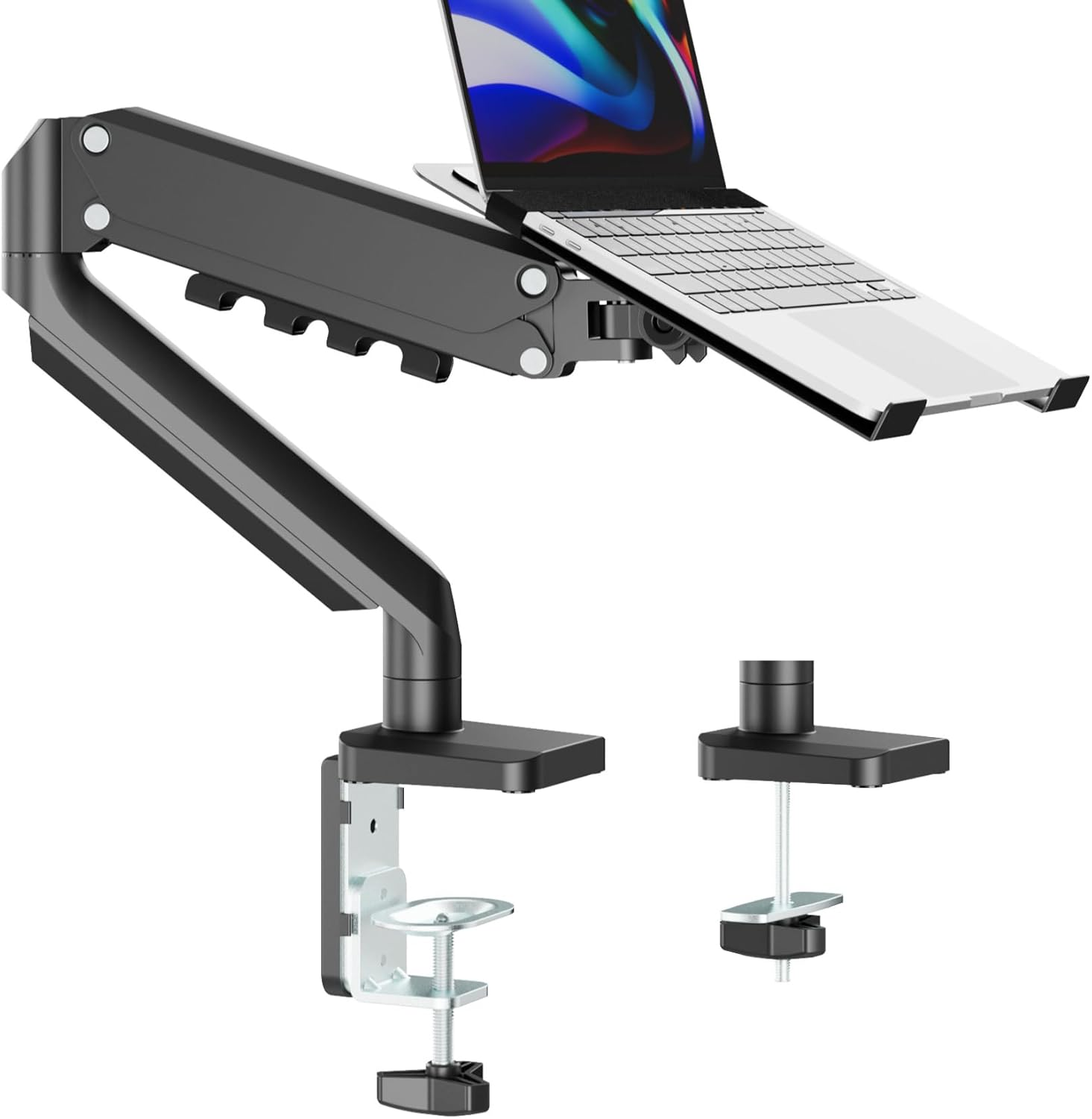 2 in 1 Gas Spring Laptop Arm 12-17in Monitor Mount Full Motion Adjustable