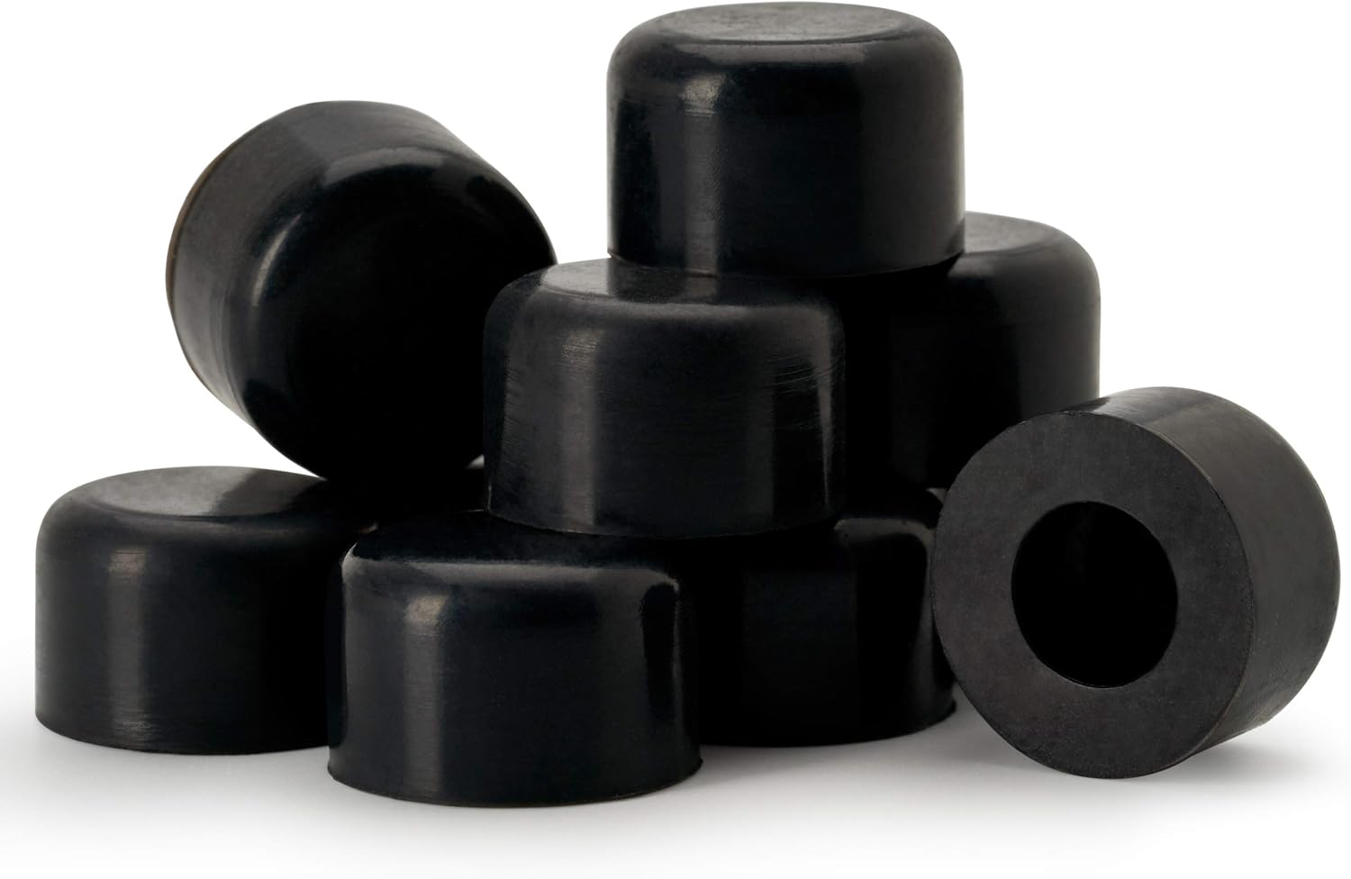 Premium Rubber Door Stop Stud Replacement Tips – Doorstopper Bumpers, Springe Hinge End Caps for Wall & Floor Protection – Universal Size (Black)