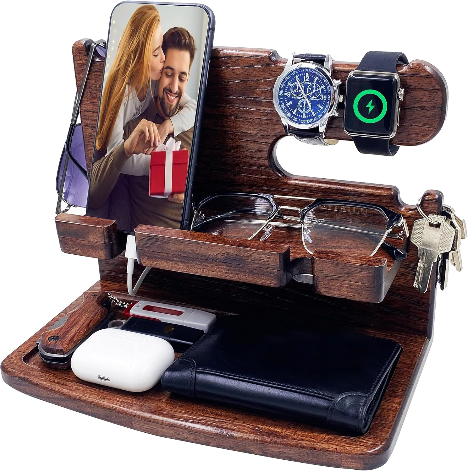 Gifts for Men Women Dad Husband Boyfriend Wood Phone Docking