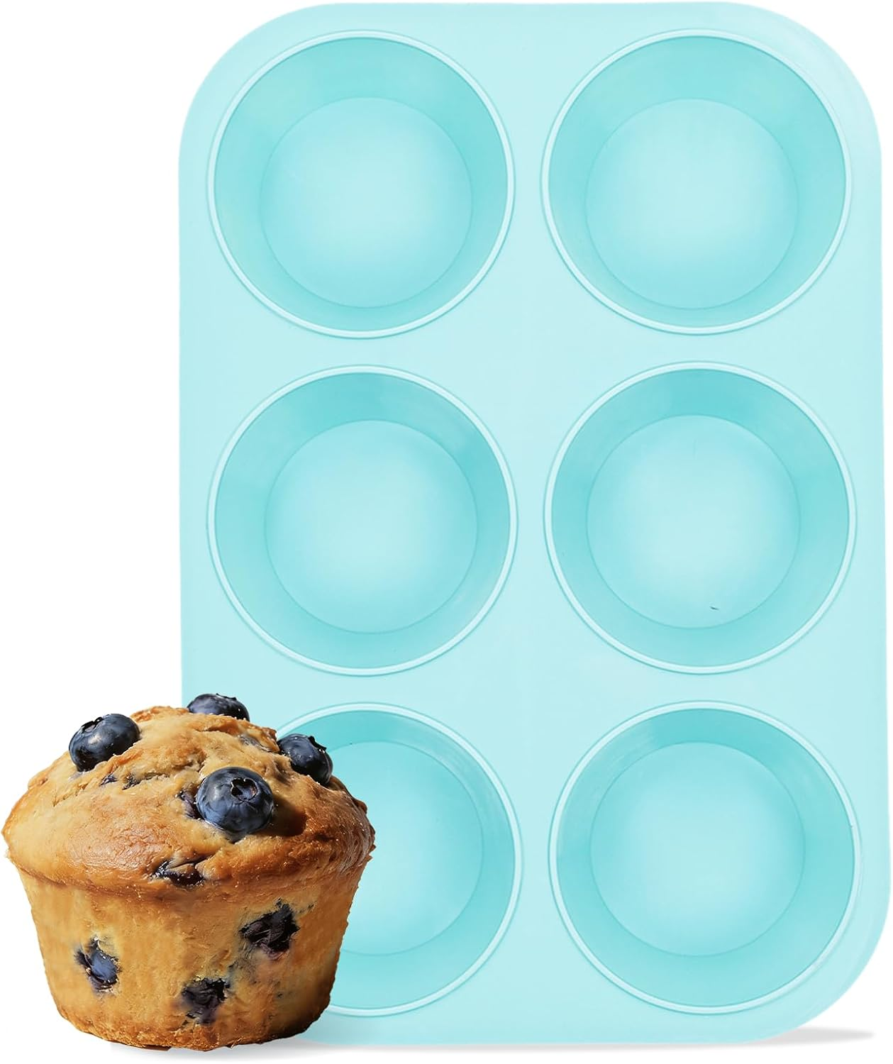 molde de silicona gigante para magdalenas y muffins antiadherente pack 6 tazas