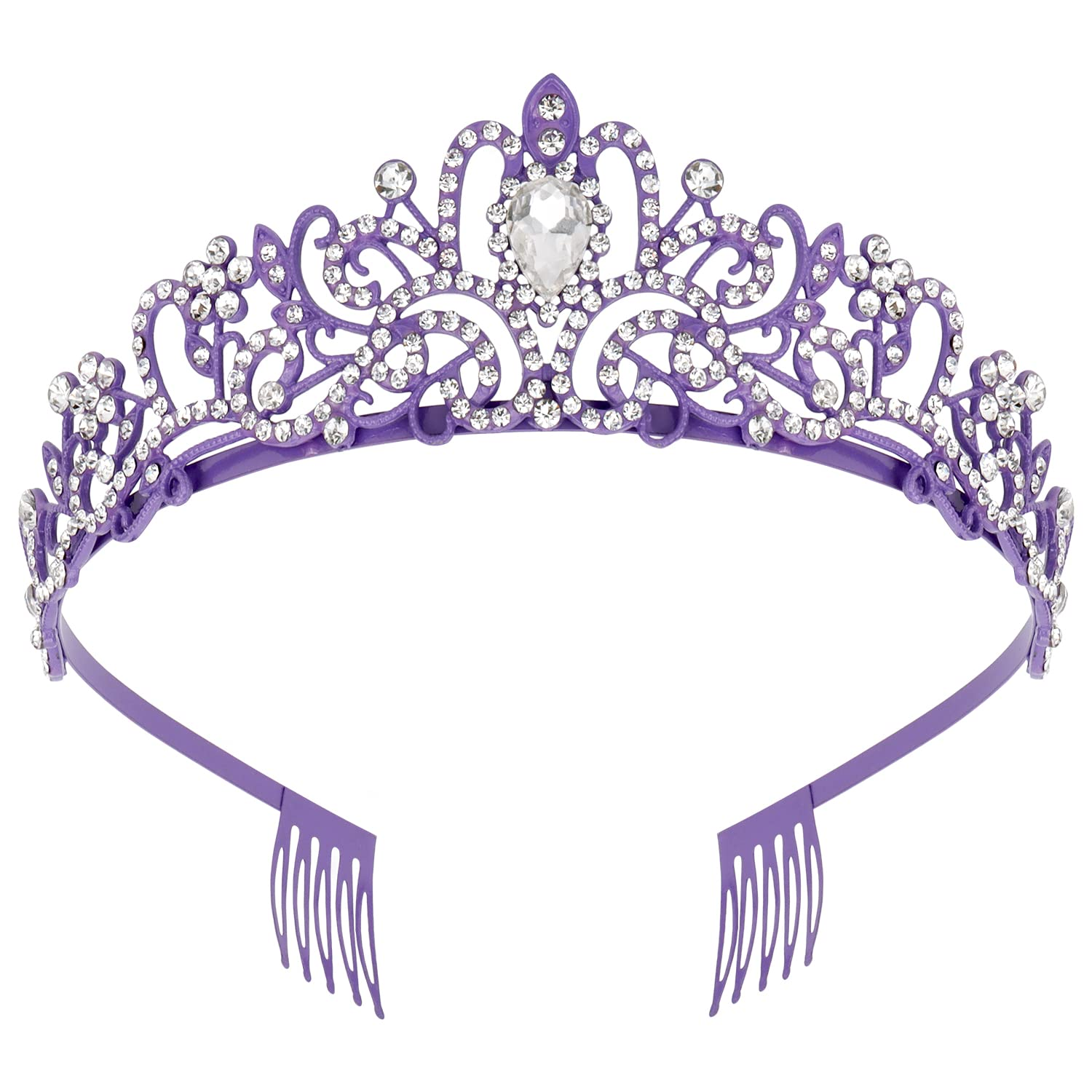Purple Tiara Crown Headband Princess Crowns for Women Girls with Combs Princess Tiaras for Little Girls Bridal Wedding Prom Birthday Party Halloween Princess Costume Crown