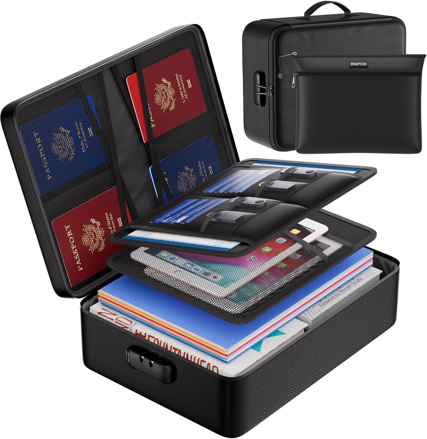 3-Layer Fireproof Document Organizer With Lock | The Warehouse - View #5