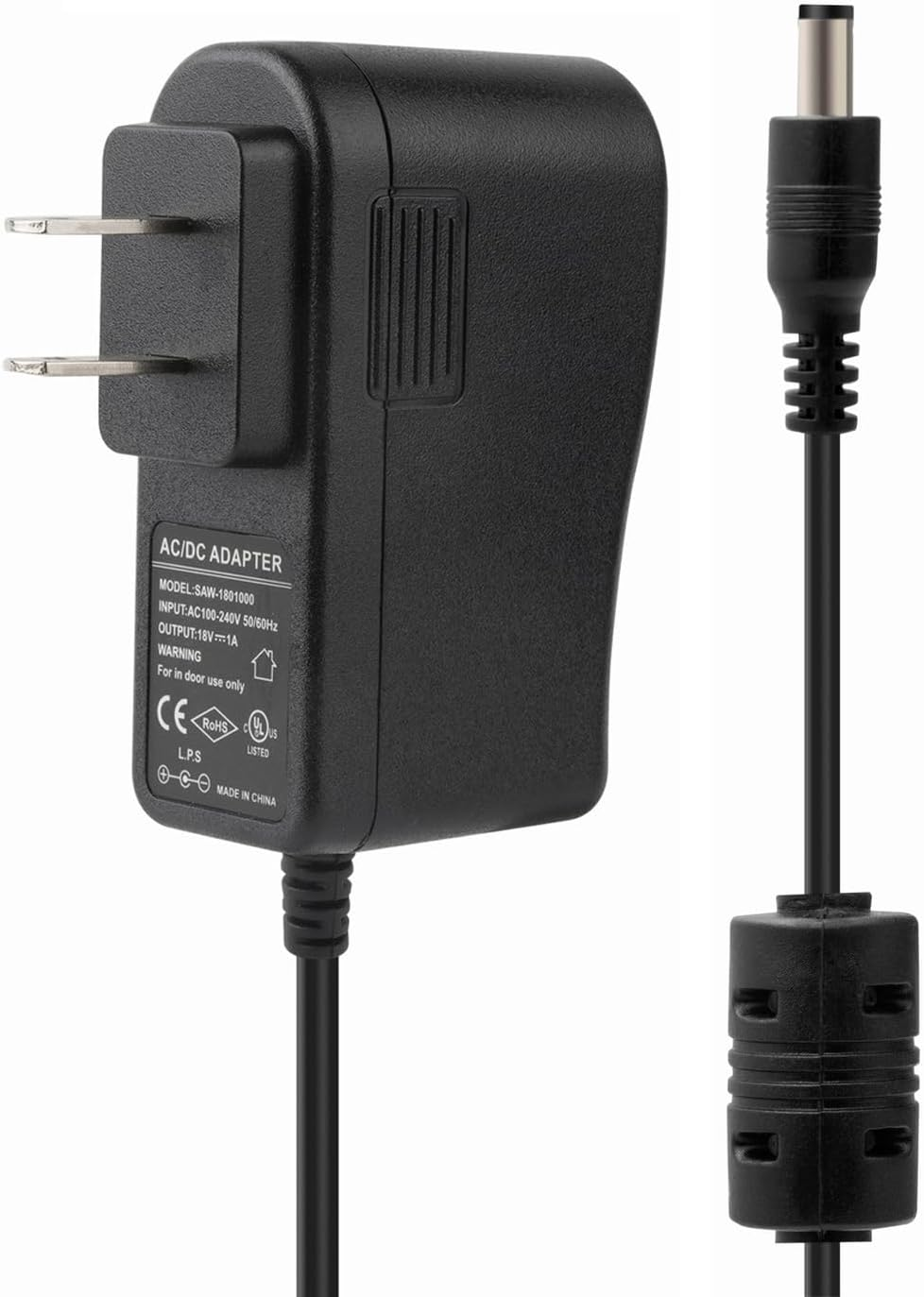 18Volt 1A Guitar Effect Pedal Power Supply Adapter 110-240V AC to DC Center Negative Plug for Guitar Pedal