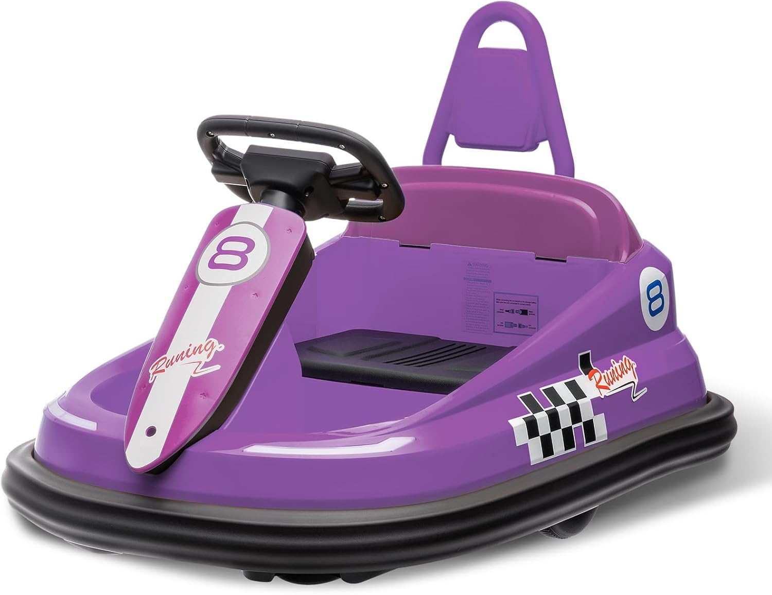 6V Bumper Car for Toddlers, Electric Ride on Toys for Kids with 360 Degree Spin, 2-Speeds, Lights, Music & Horn (Purple)