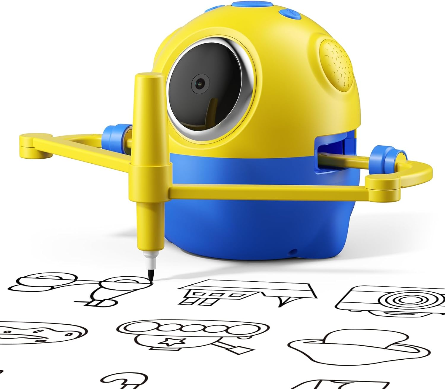 Drawing Robot for Kids Camera Recognition 150 Cards Montessori Learning Toy Yellow