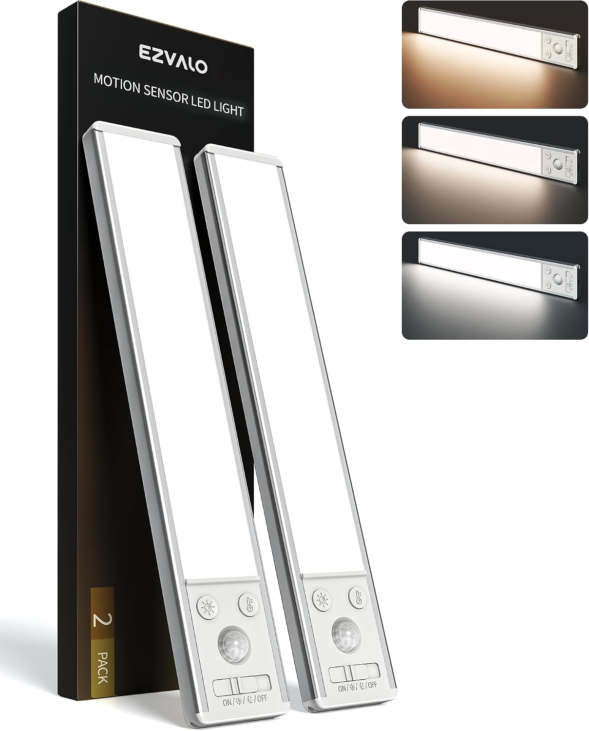 EZVALO under Cabinet Kitchen Lights, Motion Sensor Lights Indoor 2-Pack