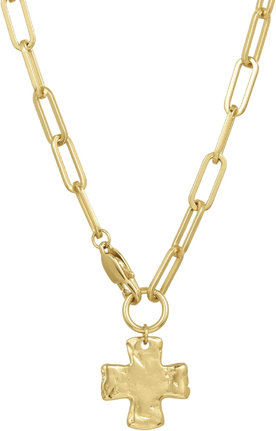 Chunky Cross Chain Necklace for Women – Premium Waterproof, Tarnish-Free, Gold PVD Coated Jewelry – Hypoallergenic – Perfect for Beach, Weddings, Gifts