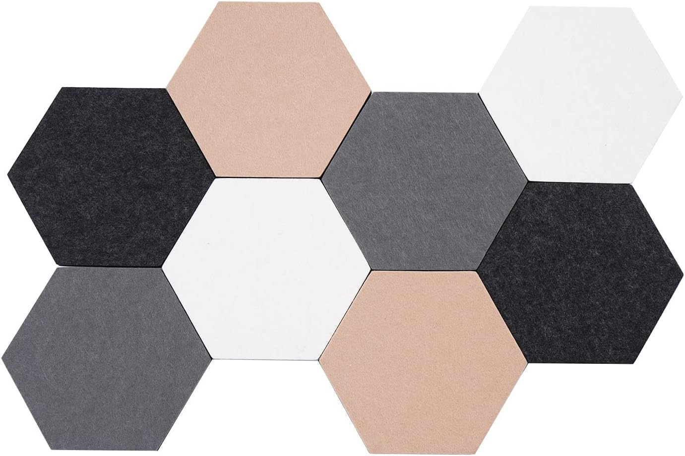8Pcs Hexagon Felt Cork Board Tiles Self Adhesive Bulletin Board, Pin Bo