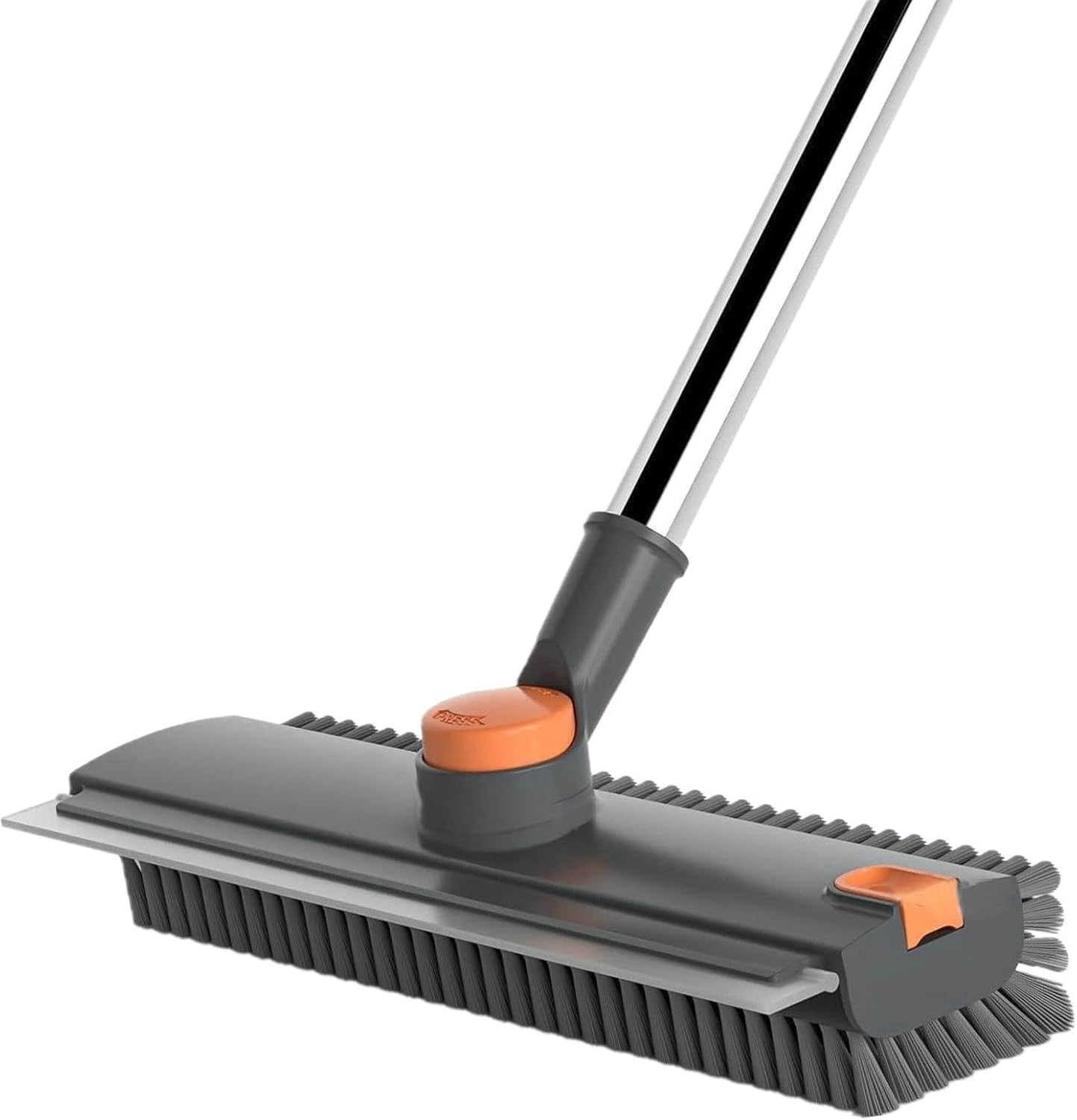 4 in 1 Floor Scrub Brush with Squeegee Long Handle Grout Brush 52'' 2026 Upgraded Multi-Functional Stiff Bristle Cleaning Scrub Brush Rotating Tile Brush for Cleaning Bathroom Patio, Pool, Garage