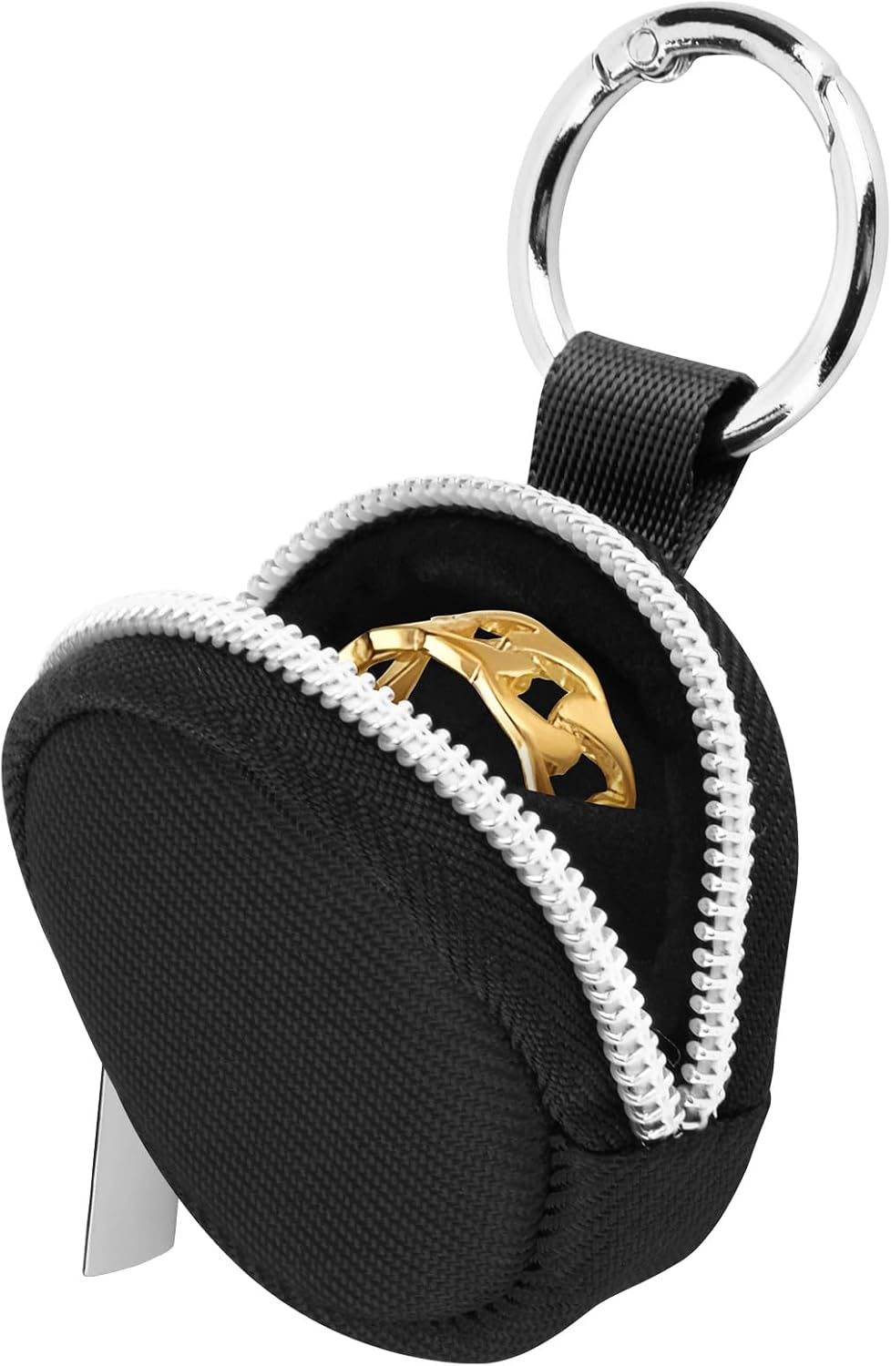 Portable Ring Organizer Case with Keychain, Traveling Ring Holder Storage Bag,