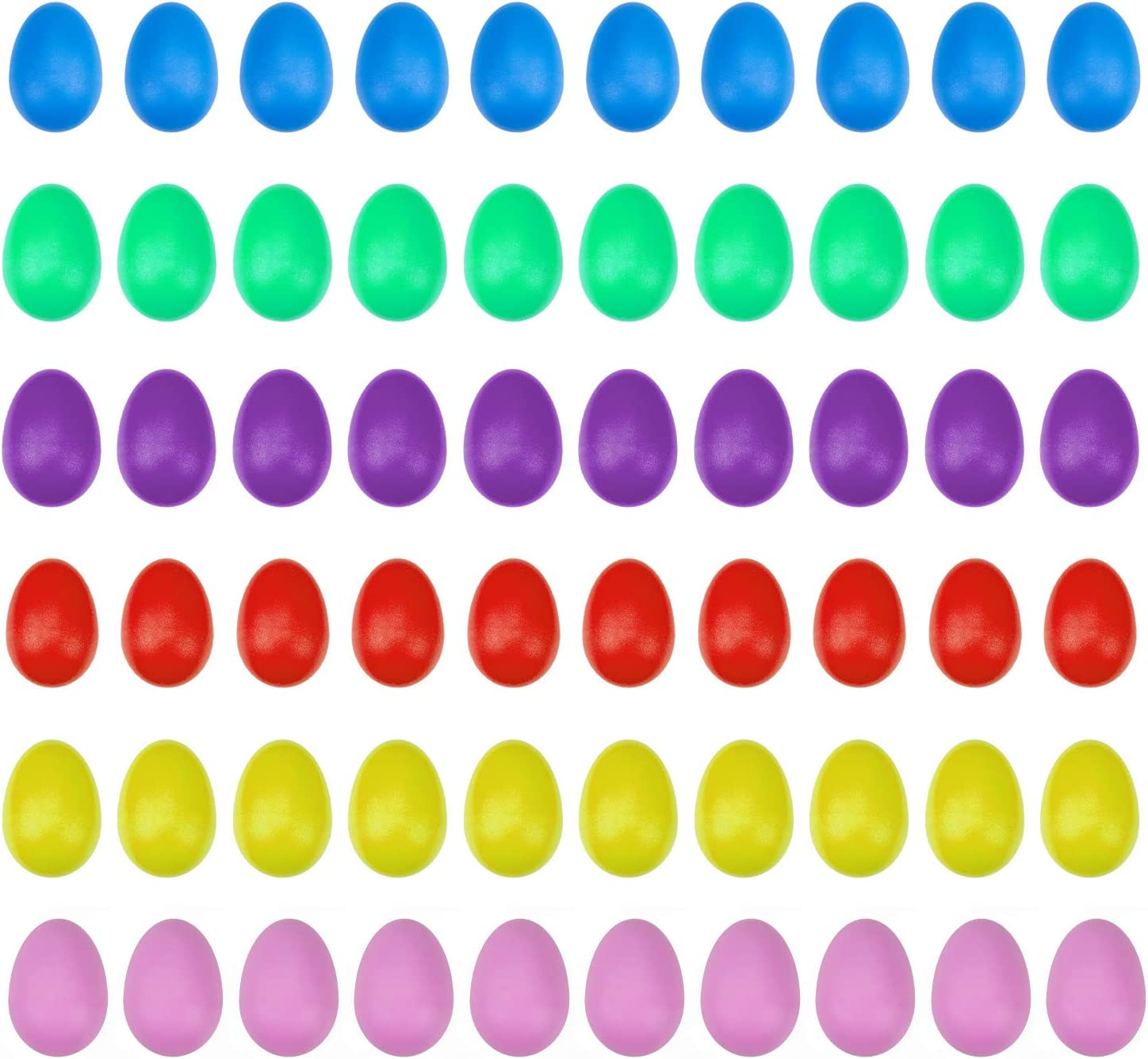 60 Pieces Plastic Egg Shakers - Colorful Easter Egg Maracas Musical Instruments - Percussion Music Eggs Noisemaker for Party Favors & Music Learning