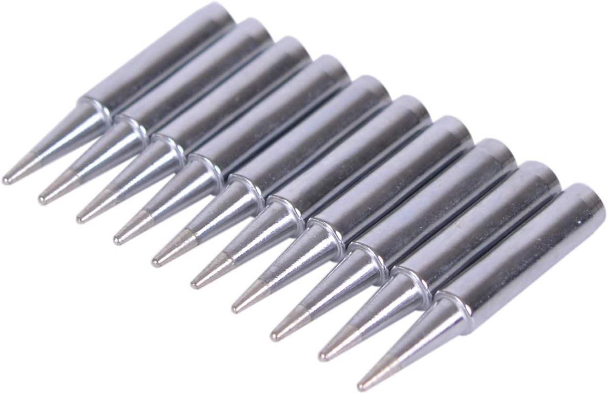 10Pcs 900M-T-B Replacement Soldering Iron Tips for Radio Shack, TENMA, ATTEN, QUICK, Aoyue Solder Station