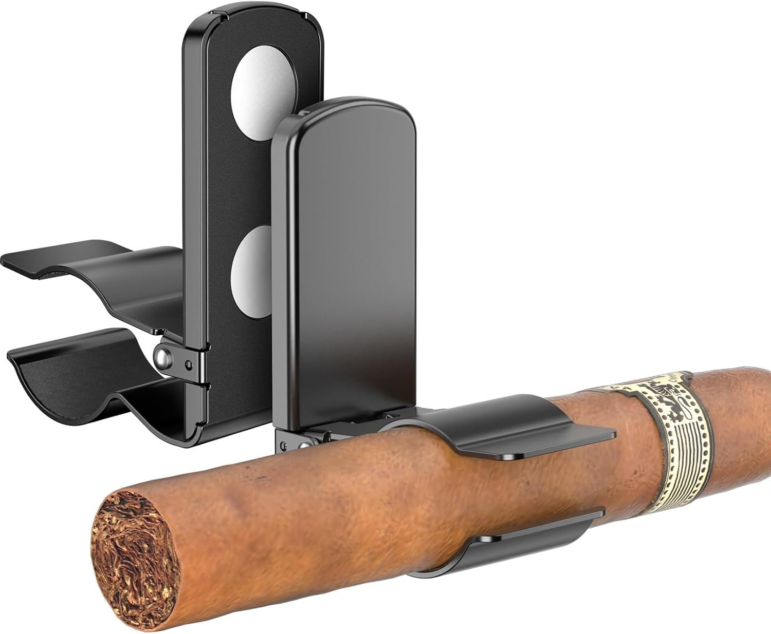 2pack Cigar Holders, Cigar Clips & Stands, Sturdy Metal Magnetic Cigar Holder for Golf Carts, Yachts, Beach Chairs, Camping. Thoughtful Cigar Gifts for Men