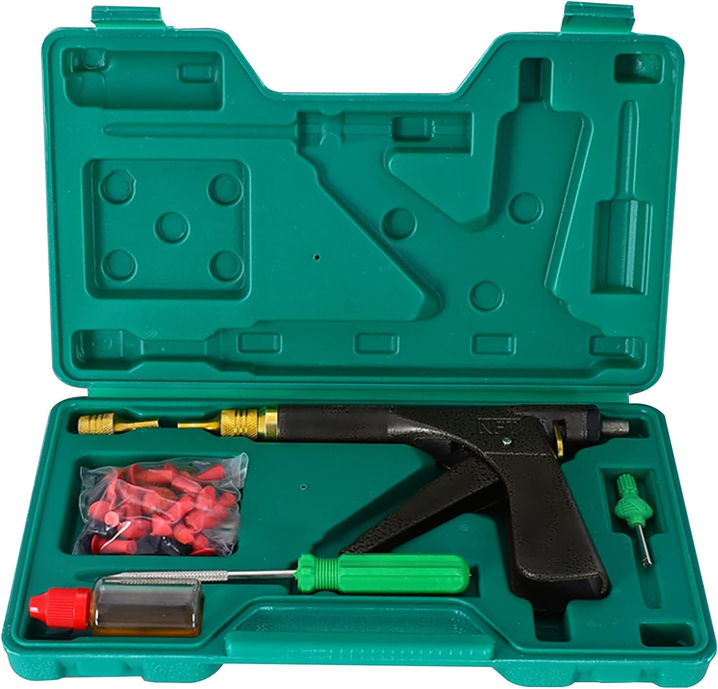 Tire Repair Kit, Tire Plug Kit Heavy Duty Professional, Deluxe Tubeless Tire Plugger Repair Kit with Mushroom Plug for Motorcycle, Truck, ARB, ATV, Tractor, RV, SUV, Trailer