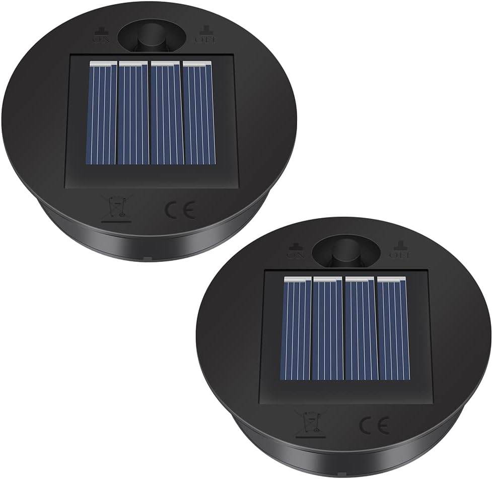 2 Pack Solar Lights Replacement Top - 7 Lumens LED Solar Panel Lantern Lid Lights , Lantern ​Light Replacement , Outdoor Solar Replacement Parts , Garden Patio Decor Light up Your Space (2.76In)