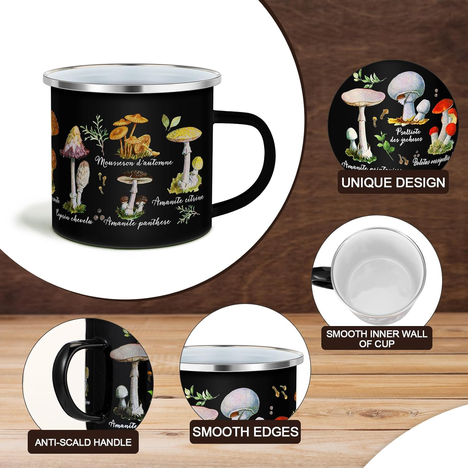 Mushroom Enamel Mug Set 2 Pieces Kawaii Mushroom Cup Mushroom Thank You Gift ... - Picture 4 of 13