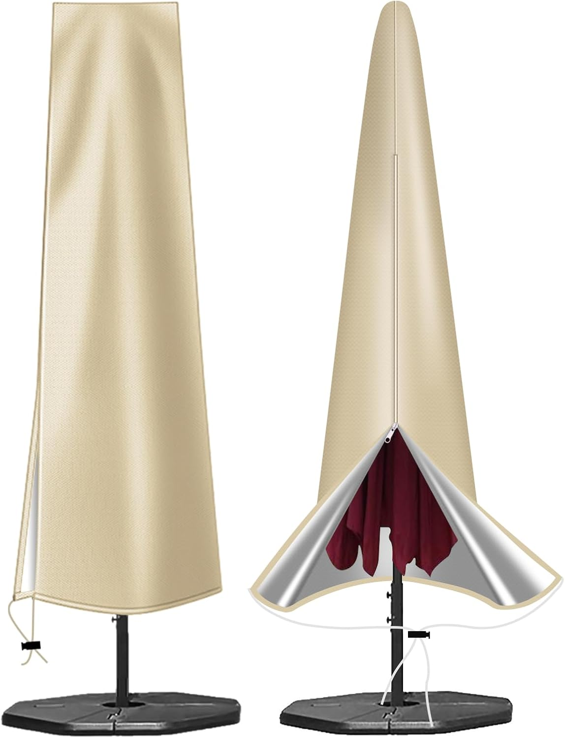 Waterproof 420D Oxford Fabric Umbrella Cover for 9-12Ft Patio Umbrellas