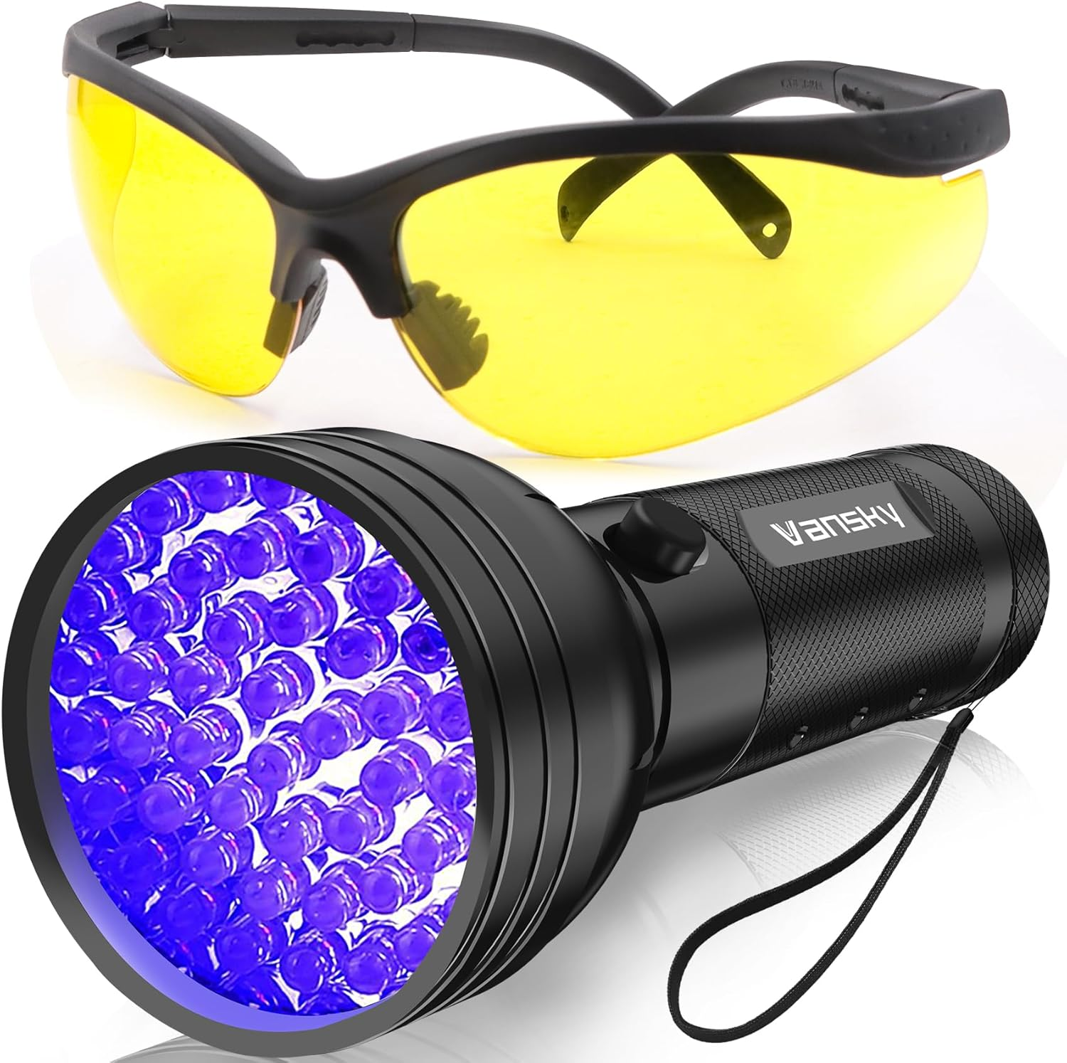 Air Conditioner Leak Detector: Professional Car Tool 68 LED Automotive AC UV Dye Leak Detection Kit with Protective Glasses