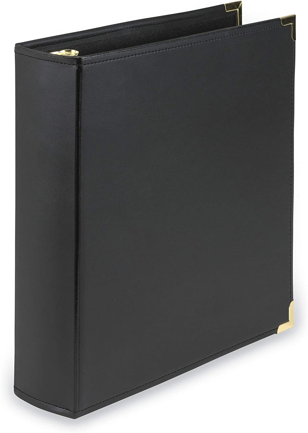 Samsill 15160 Classic Collection Executive Presentation 3 Ring Binder, 2 Inch Brass round Ring, Black