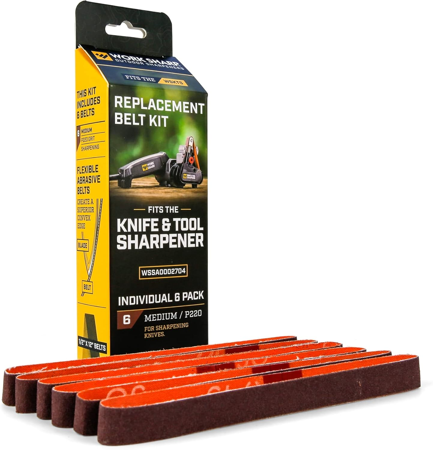 Work Shar Tool Sharpener P220 Coarse Grit Replacement Belt Kit WSSA0002704 Red