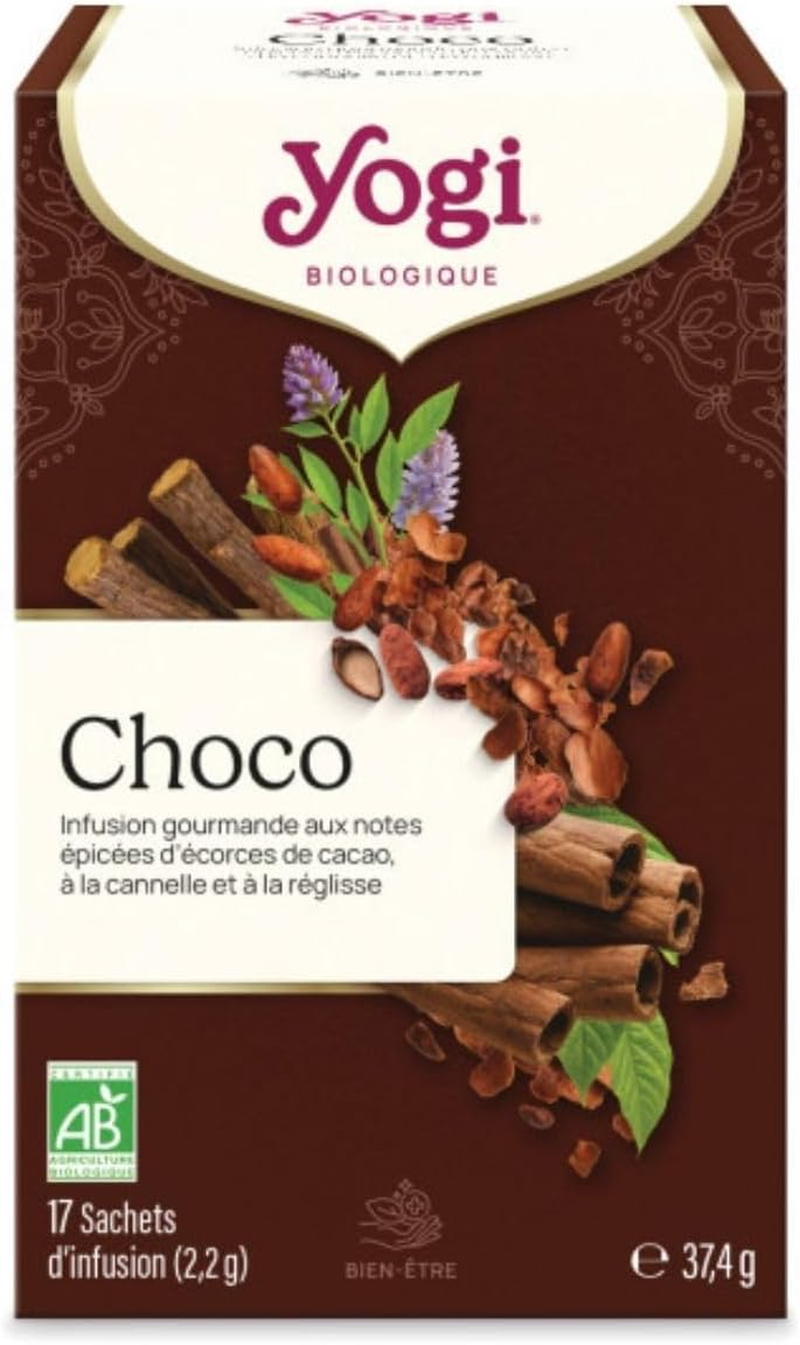 – Choco Bio – Infusion Épicée Avec Caféine – Mélange De Cacao, Réglisse & Cannelle – 17 Sachets