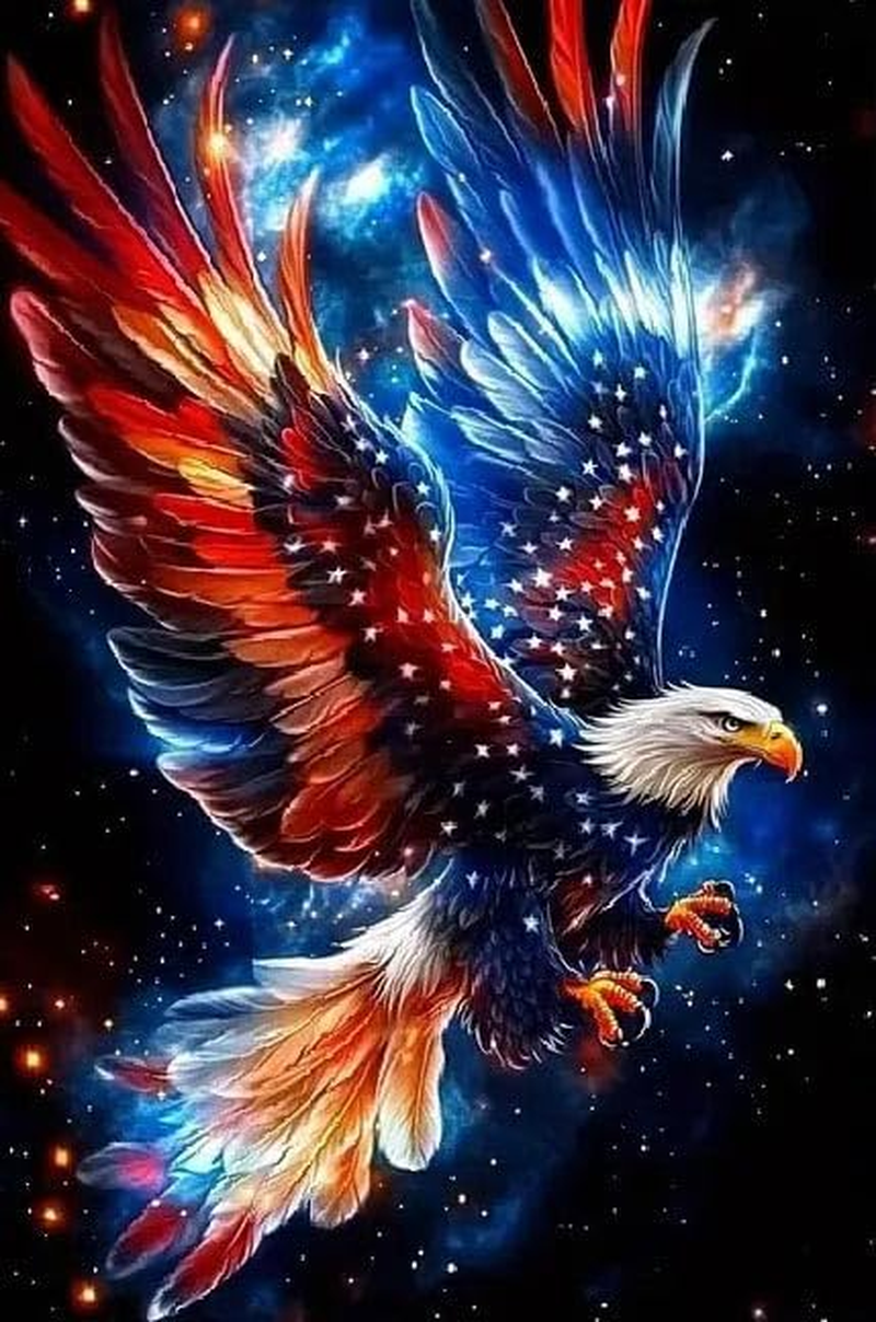 4Th of July Diamond Painting for Adults, 5D Eagle and American Flag Diamond Art 