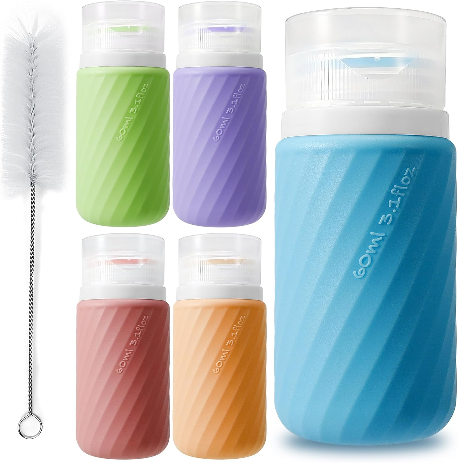 5Pcs Condiment Squeeze Bottles - 2 OZ Salad Dressing Container To Go Leakproo...