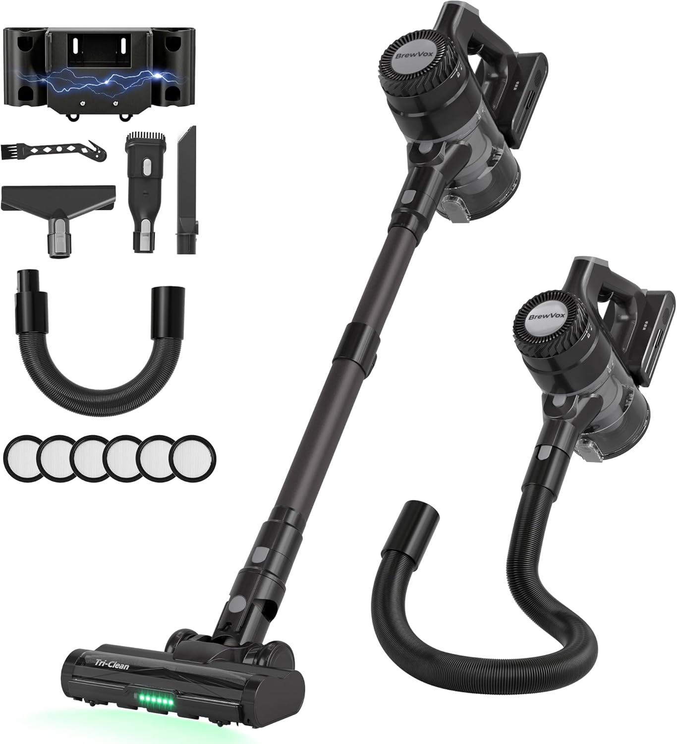 Telescopic Cordless Stick Vacuum Cleaner for Home Carpet & Pet Hair, 40kPa Powerful Suction, 450W Motor, 65 Min Runtime, 2.5H Quick Rechargeable for All Floors