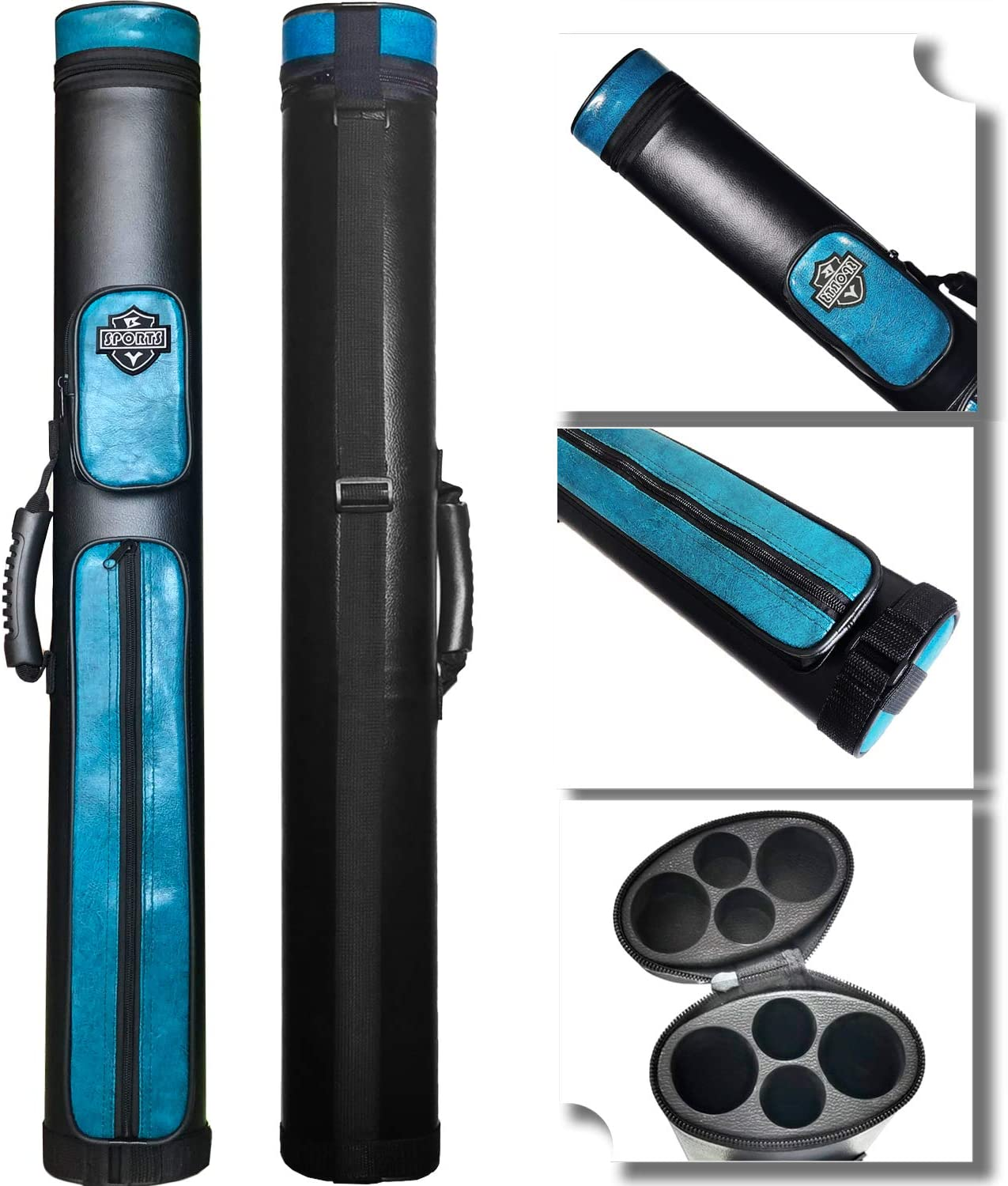 BY SPORTS 2x2 Hard cue case Square Pool Cue Billiard Stick Carrying Case - Picture 12 of 17