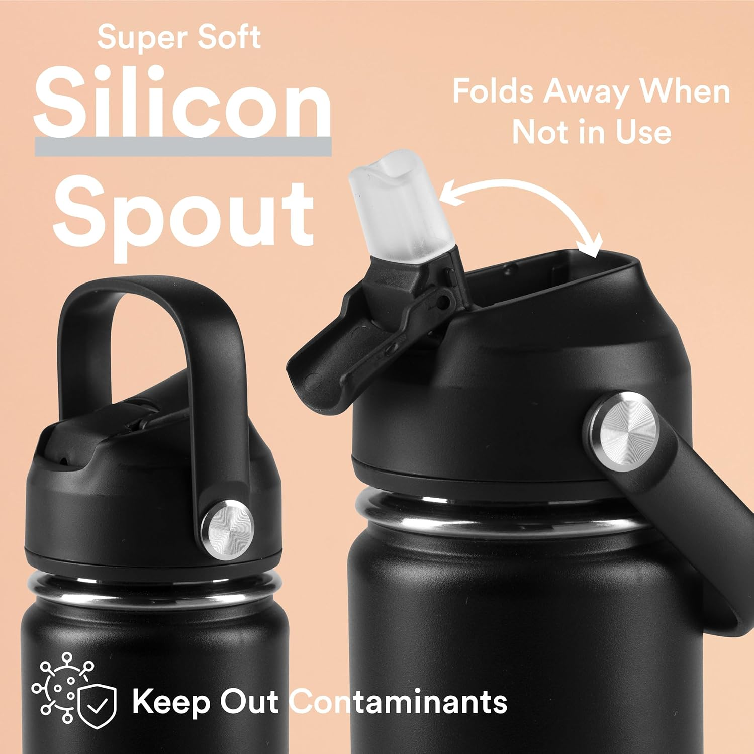 Moon Bottles - Insulated Water Bottle with Straw - Stainless Steel Sports Dri... - Picture 4 of 13