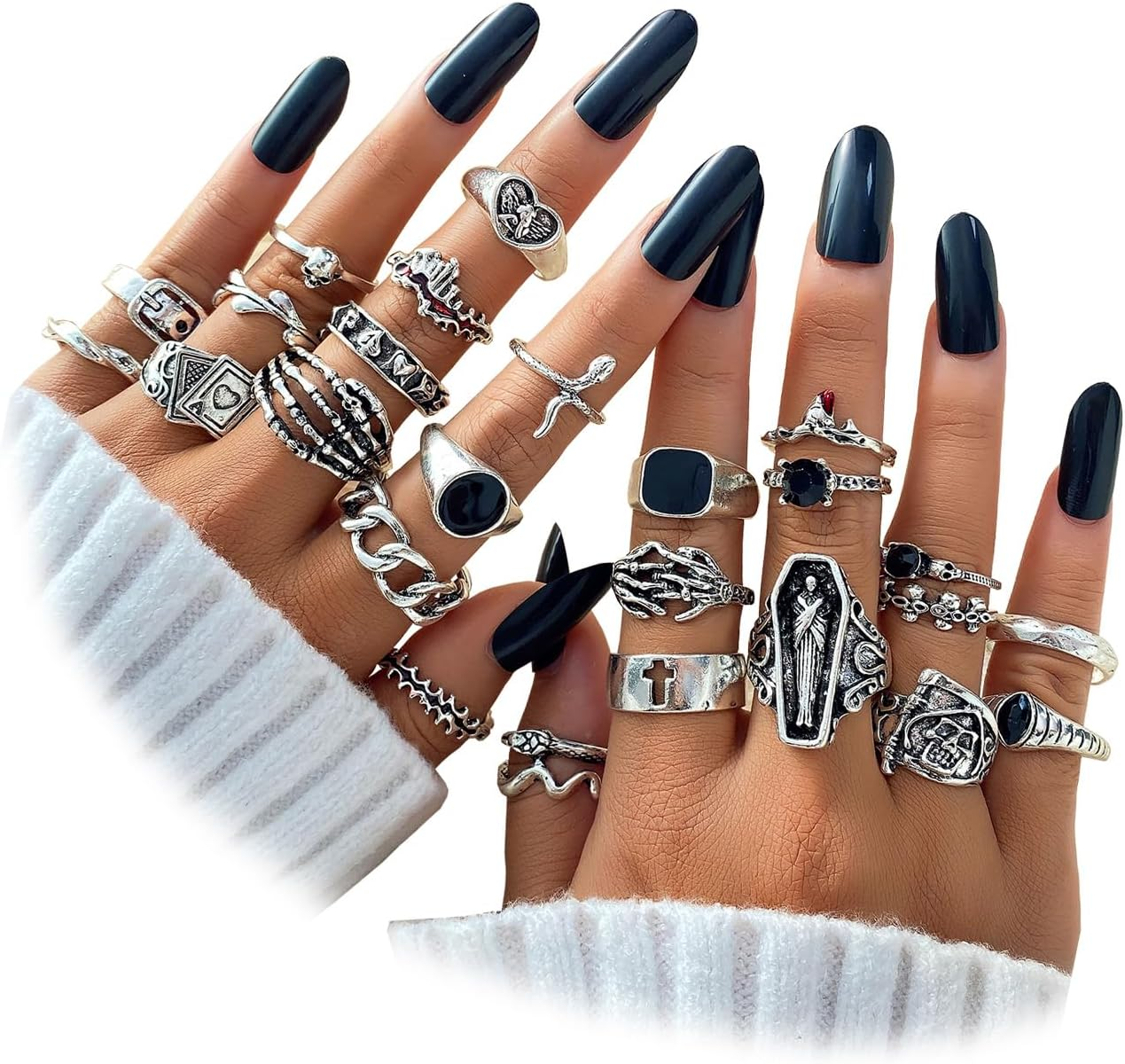 Vintage Silver Knuckle Rings Set – Boho Statement