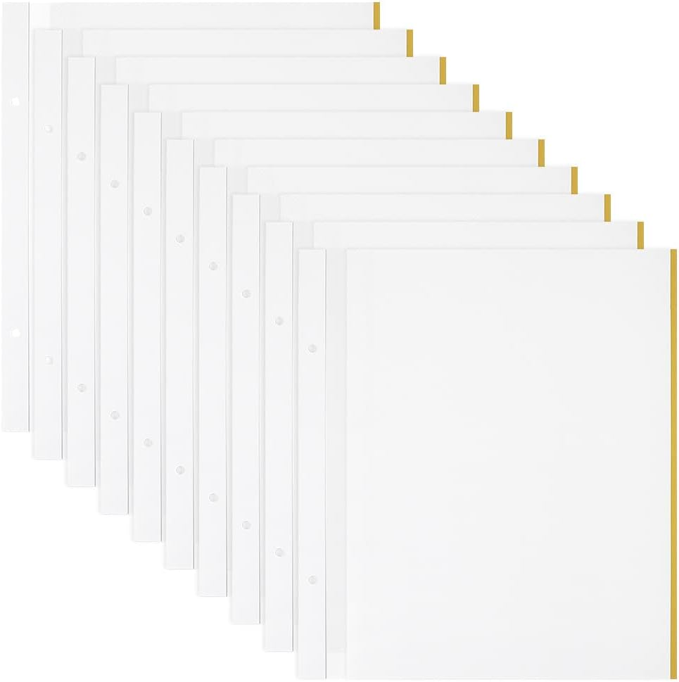 10 Sheets Self Adhesive Refill Pages, 12.4X10.5 Photo Album Self-Stick Inner Page 2 Hole Scrapbook Expansion Page Refill Protectors for Archival Photo Album Wedding Birthday Gift, White