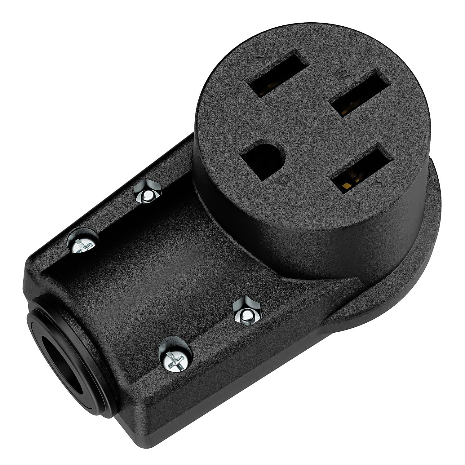 NEMA 14-50R Plug,14-50 50A/125/250V Female Connector, (ETL Certified) 50Amp 125/250Volt Cord End Socket, Female 50A Dryer Receptacle, Heavy Duty, Black.