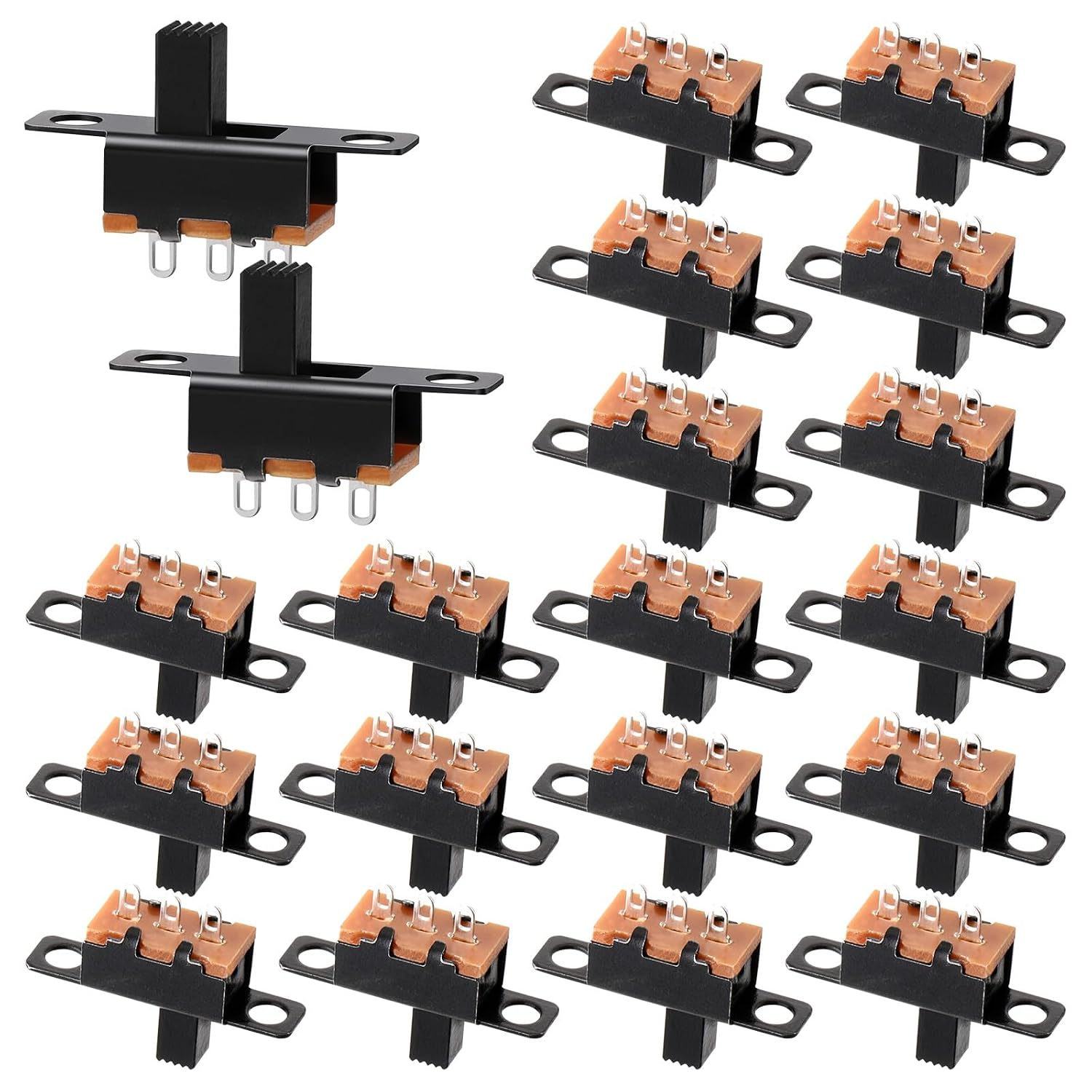 SS12F15 Slide Switch, SPDT 1P2T 2 Position Mini Micro Toggle Switch, 3 Pin Vertical Panel Mount for PCB Electronic Projects, 20PCS
