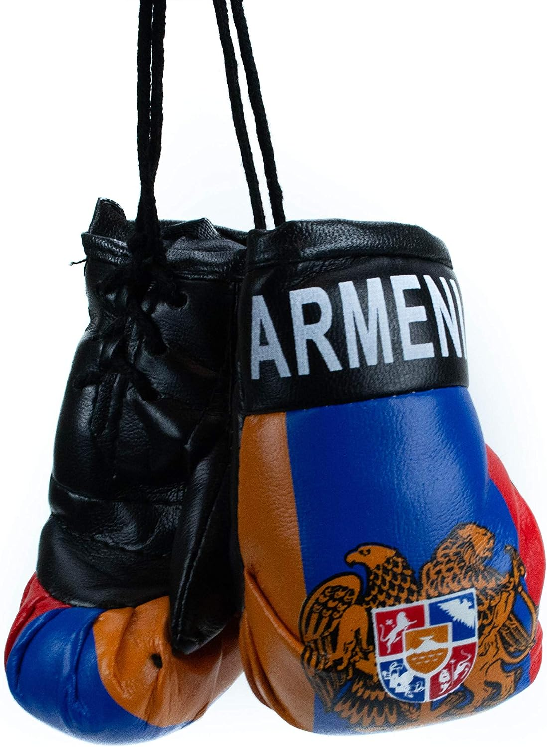 Armenian Car Charm Boxing Gloves with Armenian Flag and Emblem Car Hanging Decoration Rearview Mirror Charm