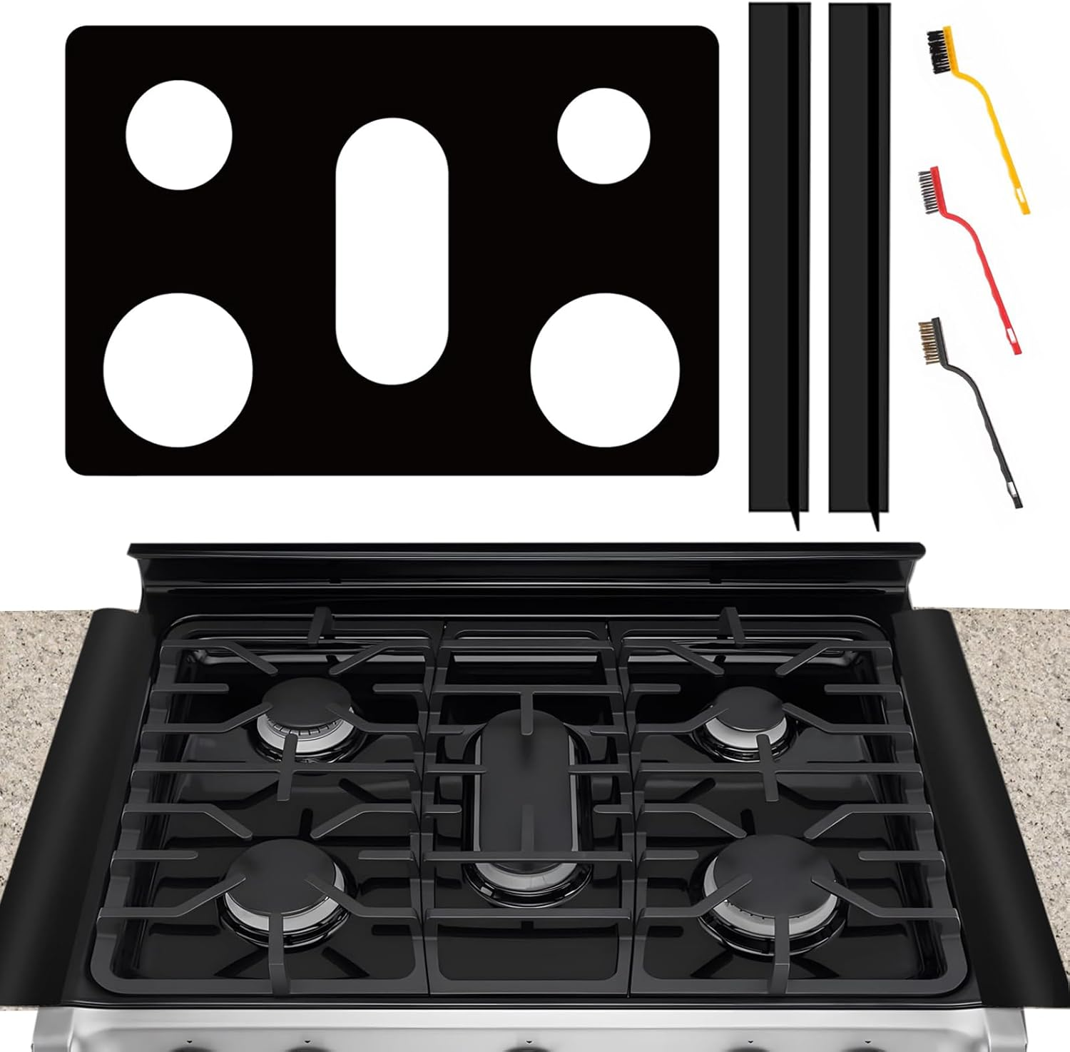 Stove Top Cover for LG Gas Range Protector 0.4MM with 2 Gap Covers Guard