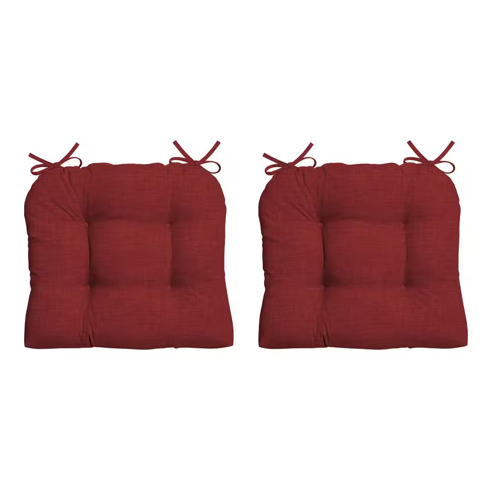 20 In. X 18 In. Rectangle Outdoor Seat Cushion in Ruby Red Leala (2-Pack)