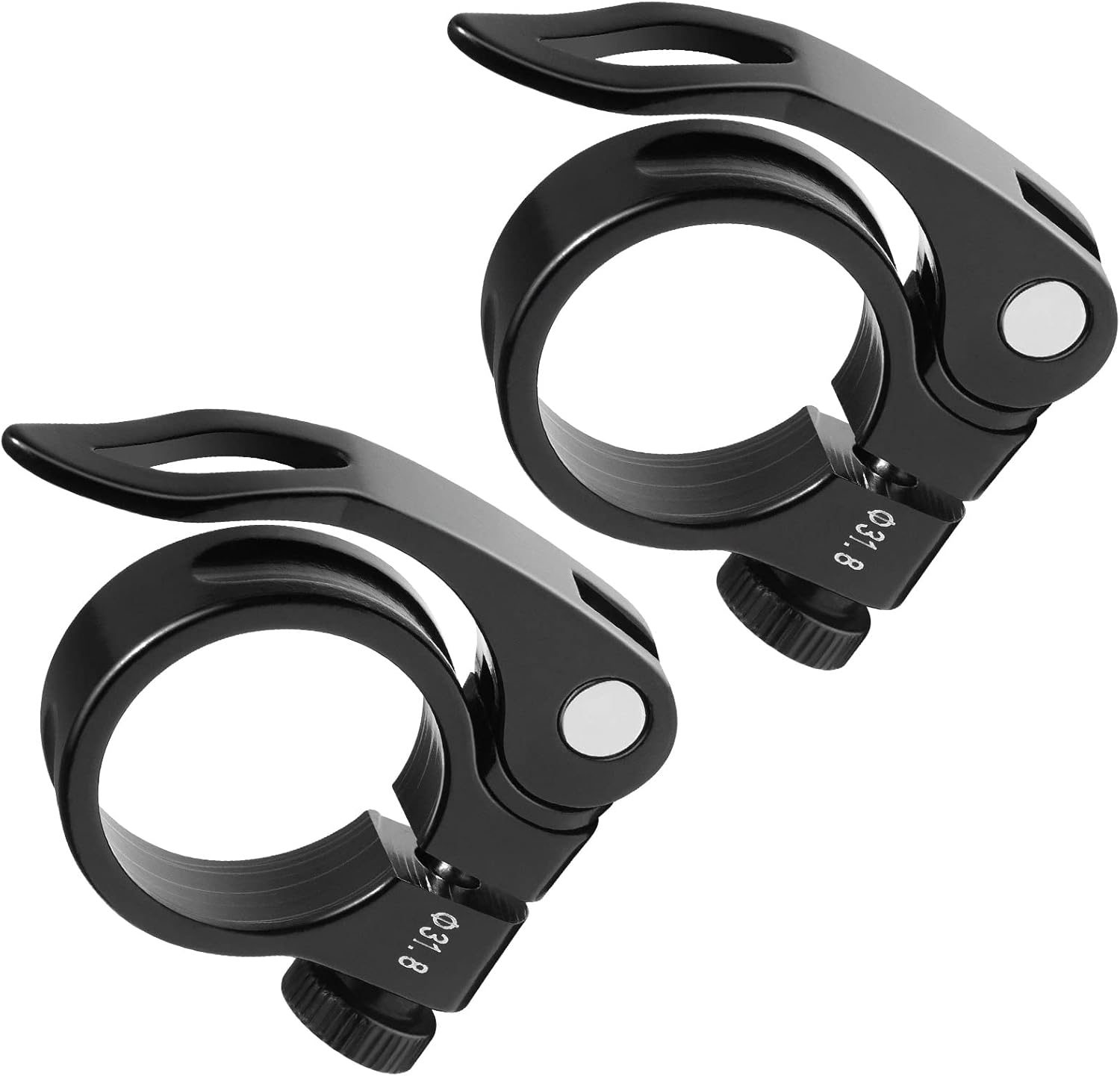 2Pcs Bike Seat Clamps 31.8Mm, Seatpost Clamp, Premium Bike Seat Clamp, inside Diameter of Seat Tube Clamp 31.8Mm (Black)
