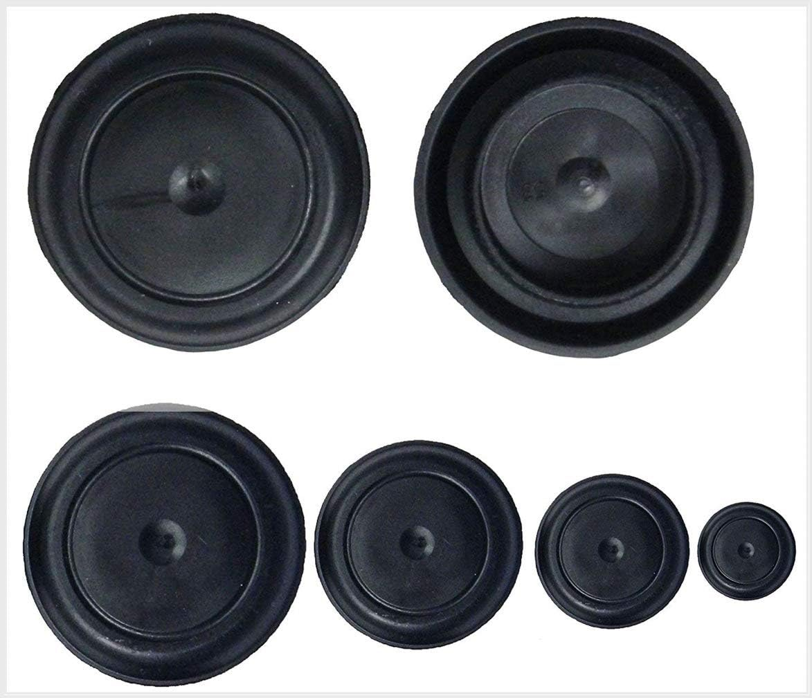 (Lot of 6) Rubber Flush Body and Sheet Metal Holes Plugs | 15, 17, 19, 25, 31, and 39 MM 6 Popular Sizes- ONE Each | for Sheet Metal Applications Locking Bead Keeps in Place until Removed | by SBD