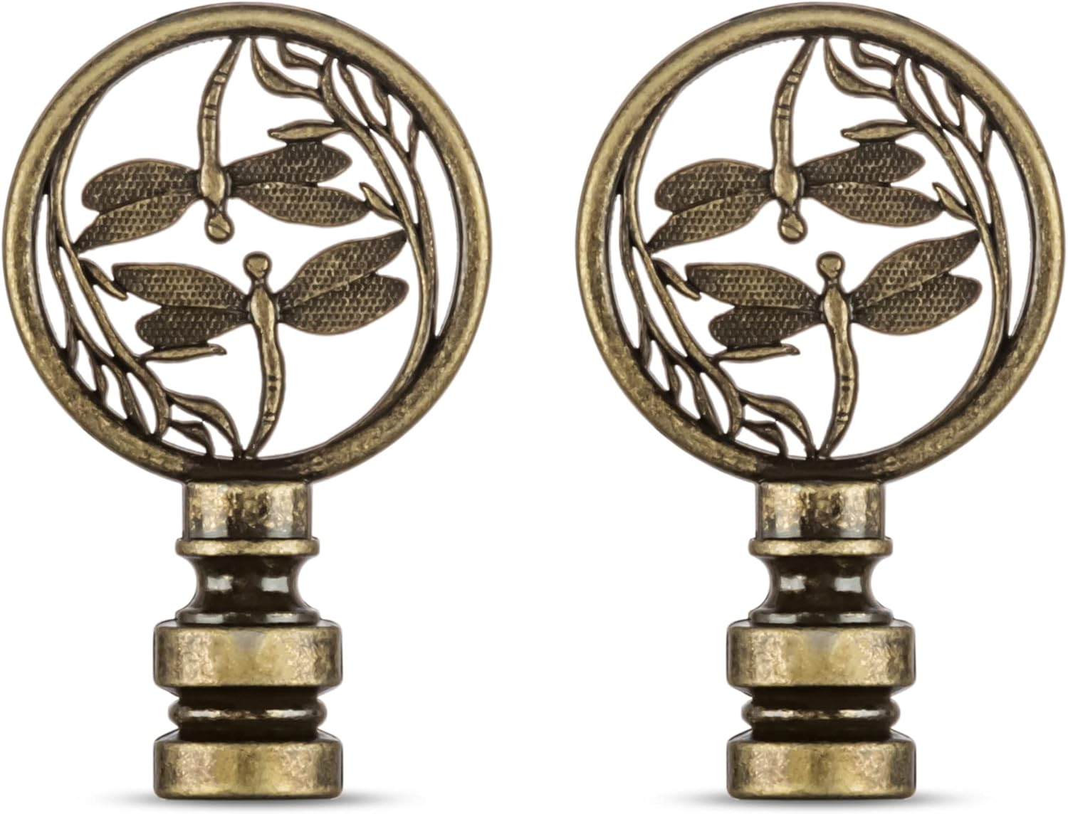 2 Packs Lamp Finial Cap Knob, Dragonfly Design Lamp Decoration for Lamp Shade...