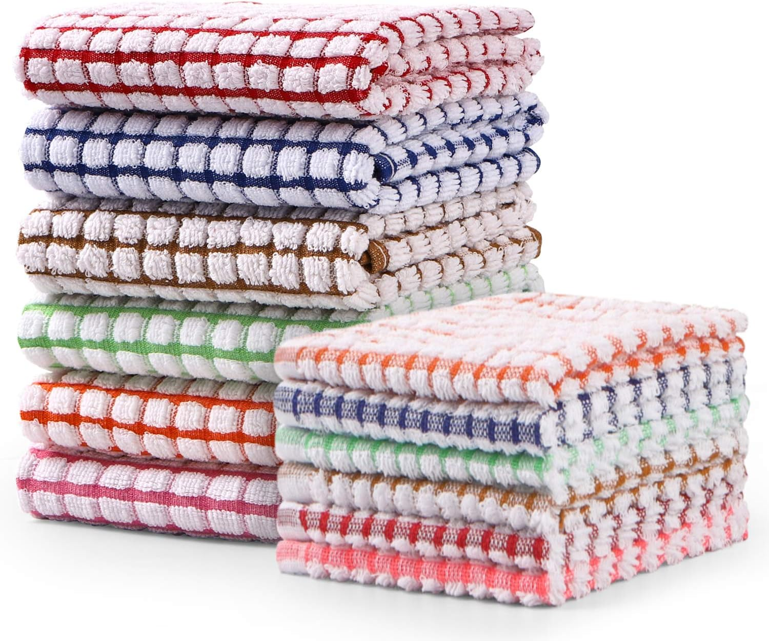 Kitchen Towels and Dishcloths 12Set 16X25 Bulk Cotton Dish for Washing Dishes