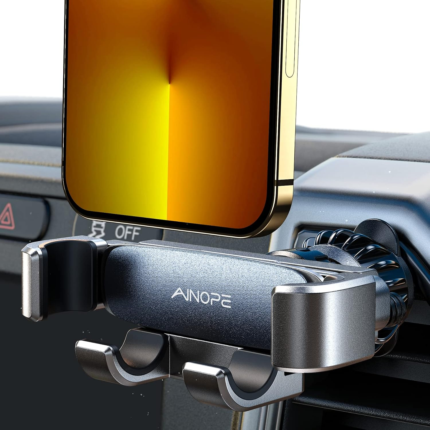 AINOPE Car Phone Holders for Your Car [Ultra Convenient] Air Vent Phone Mount [Upgrade Clamp] Cell Phone Holder Car Interior Accessories Women for Iphone 16 Pro Max 15 Samsung S25 Honda Toyota Mazda