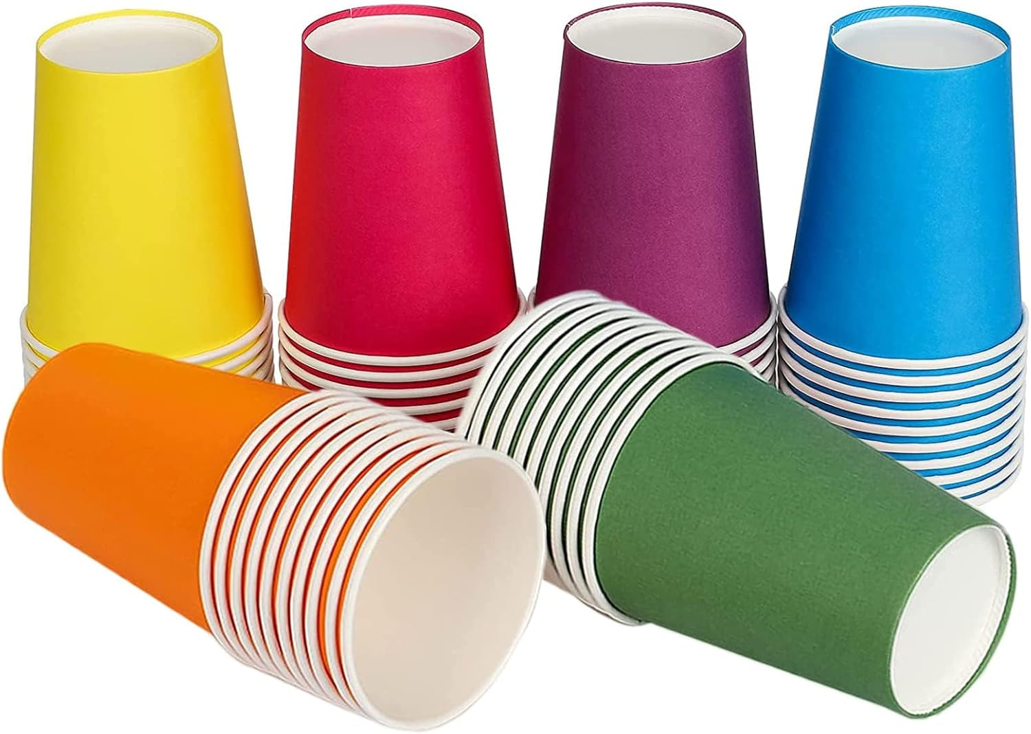 60 Pcs Disposable Paper Cups Party Cups, 9 Ounce Multicolor Drinking Cups Biodegradable and Compostable for Party DIY Holiday Wedding Birthday