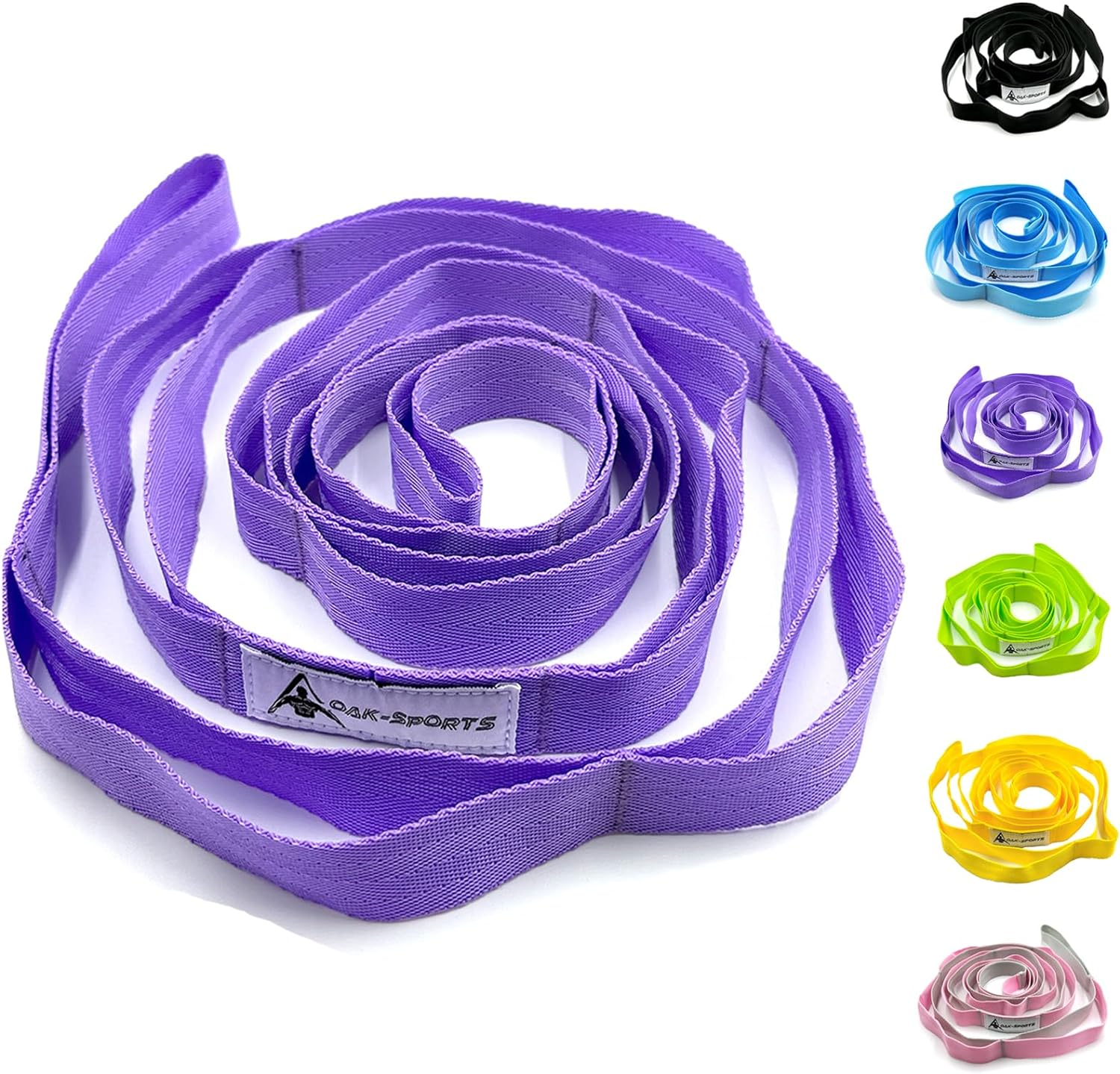 Stretching Strap with Loops Non-Elastic Yoga Strap for Physical Therapy & Dance