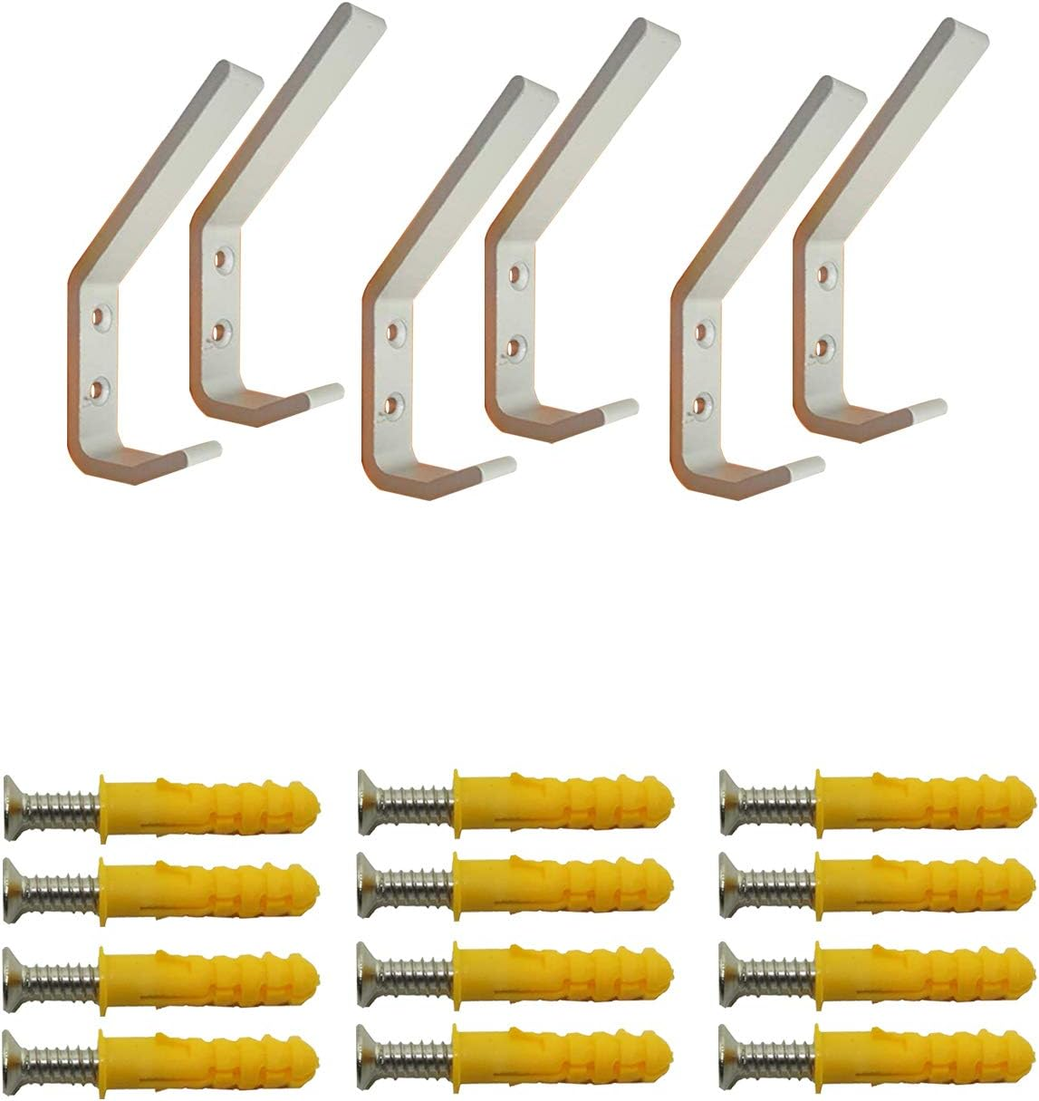 6 Set Helmet Holder-Motorcycle Helmet Holder Hook,Wall Mounted Equestrian Helmet Storage Rack Hanger, Motorbike Cloth Wall Mount Display Rack with Mounting Screws(6 Pcs Hook+ 12Pcs Screws)